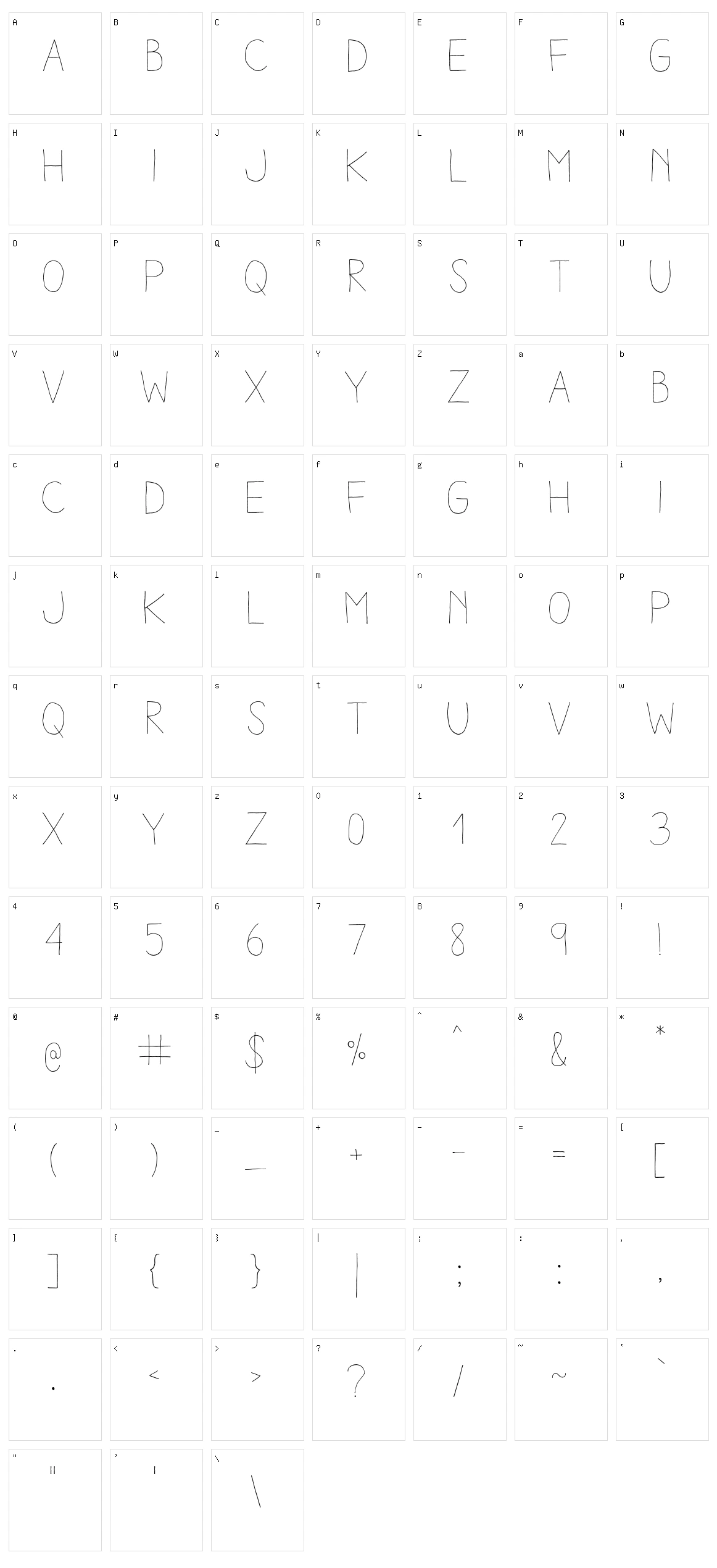 Aracne Character Set