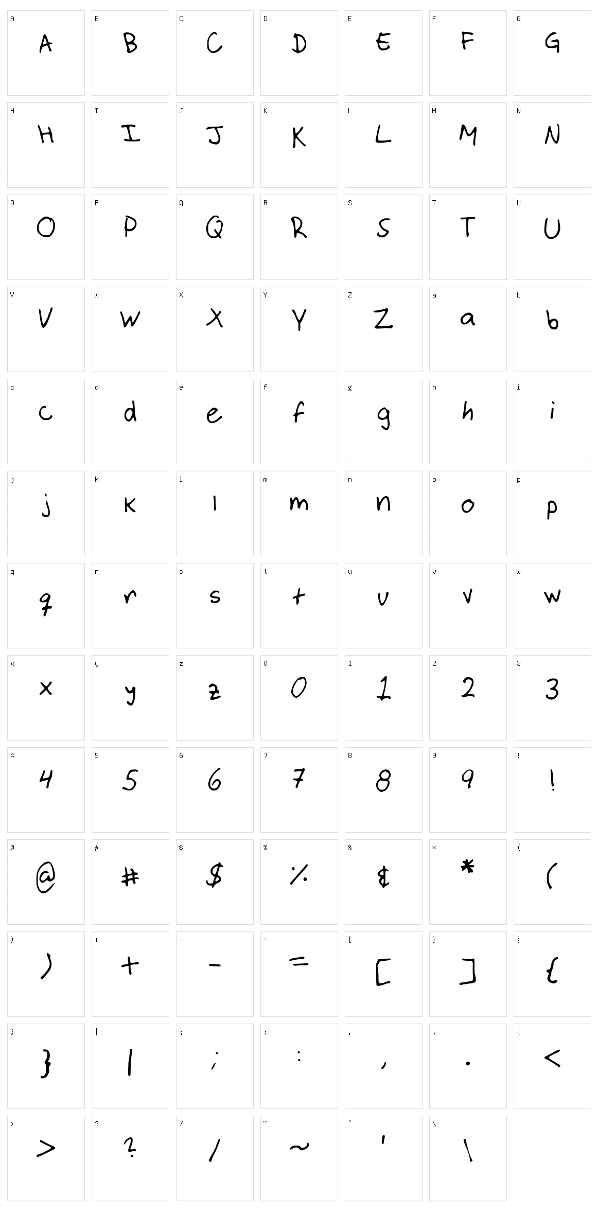 Aram Abdulla Character Set