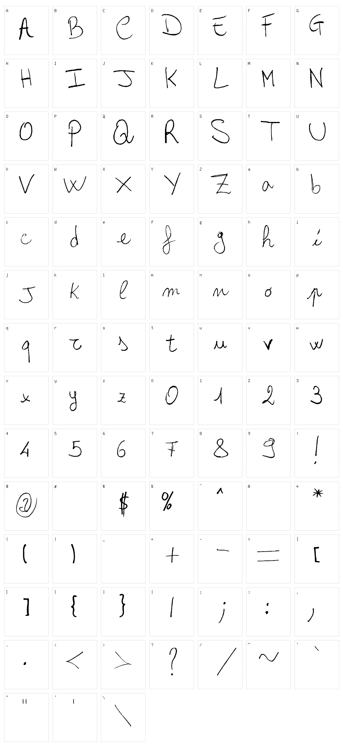 Arcangelo's Words Character Set