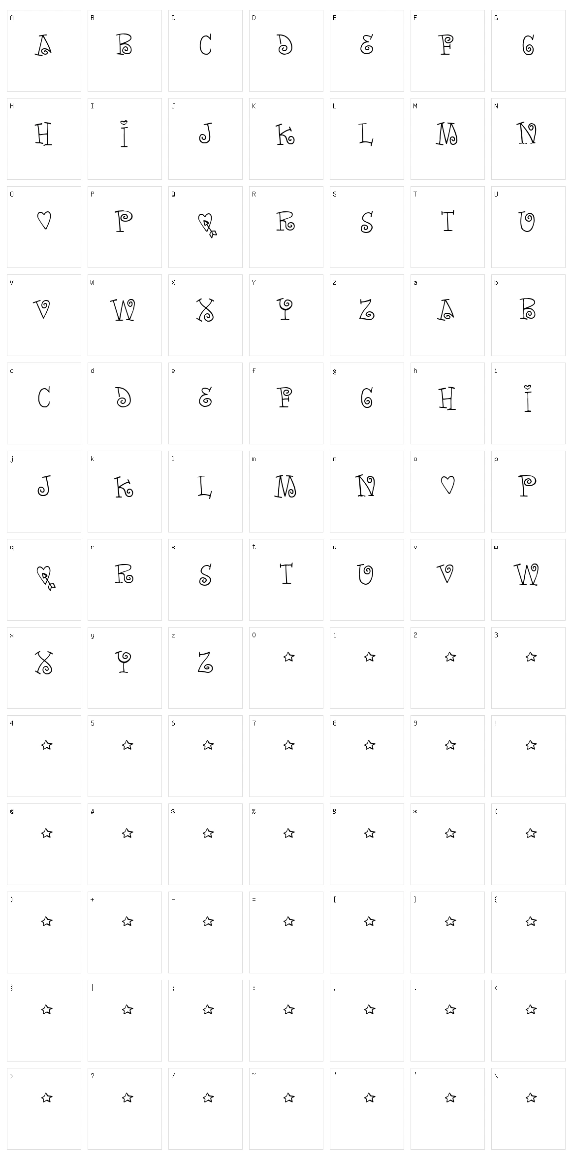 Words of Love Character Set