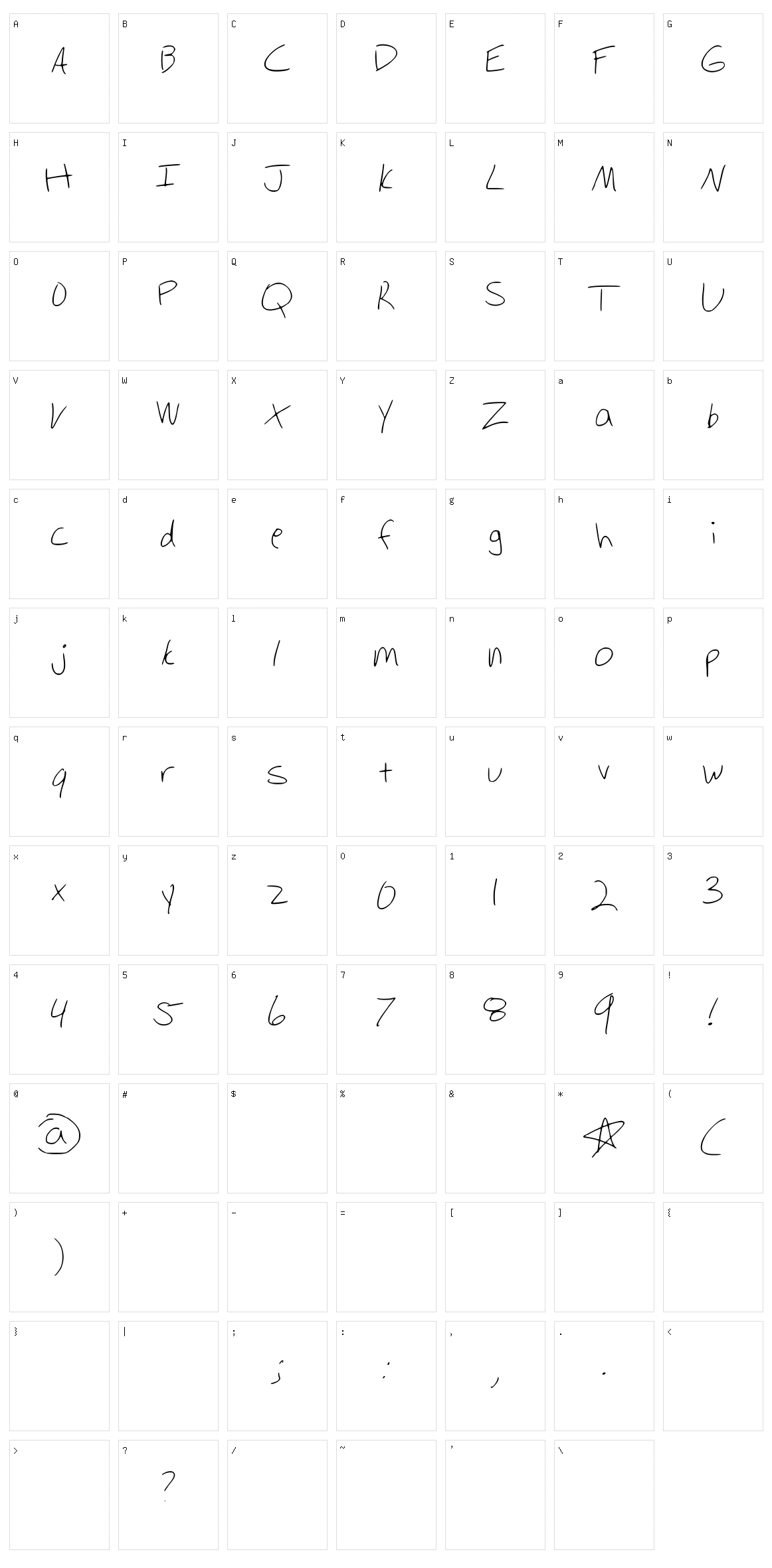 Aries Character Set