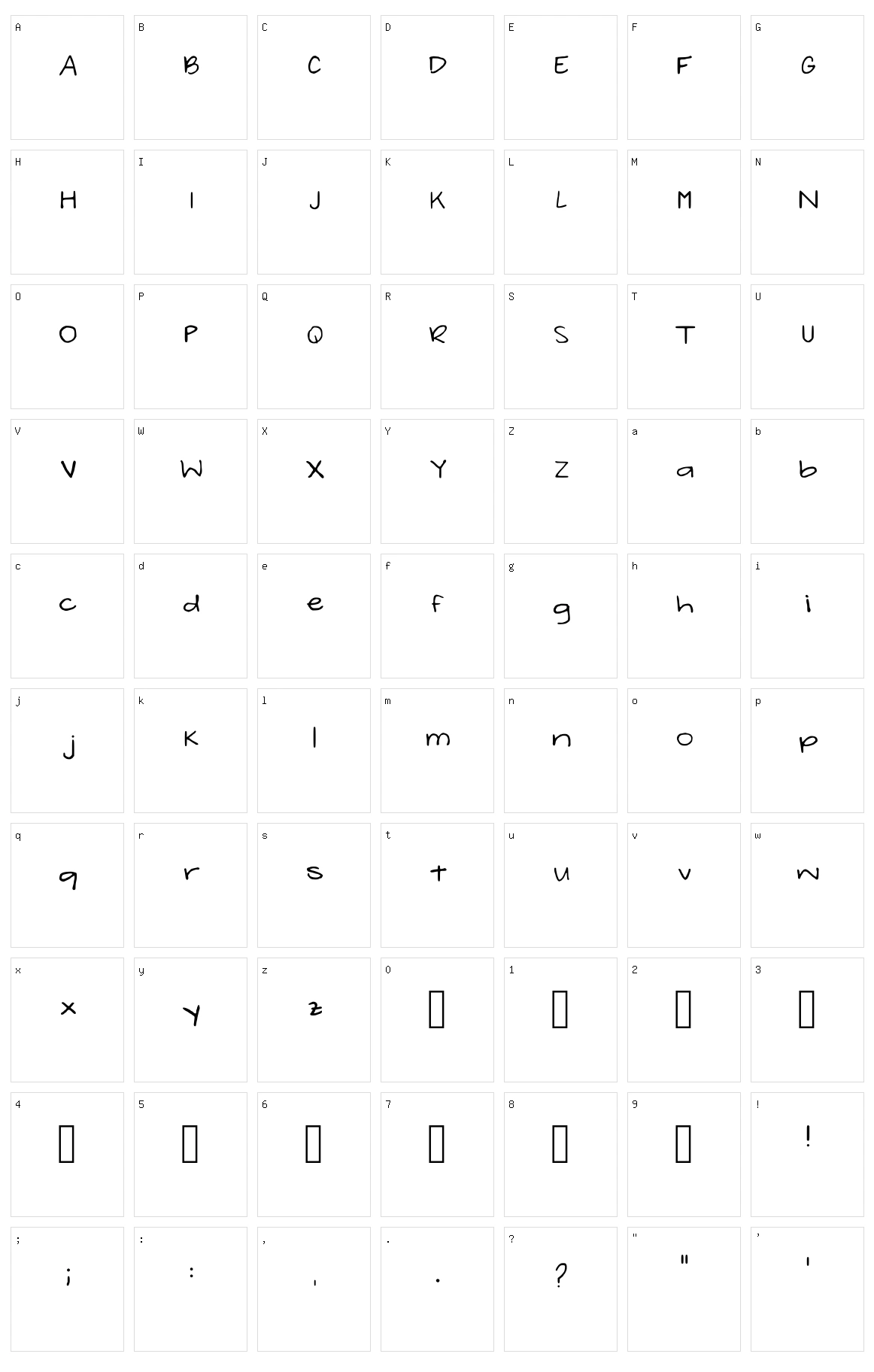 Arigabby Character Set