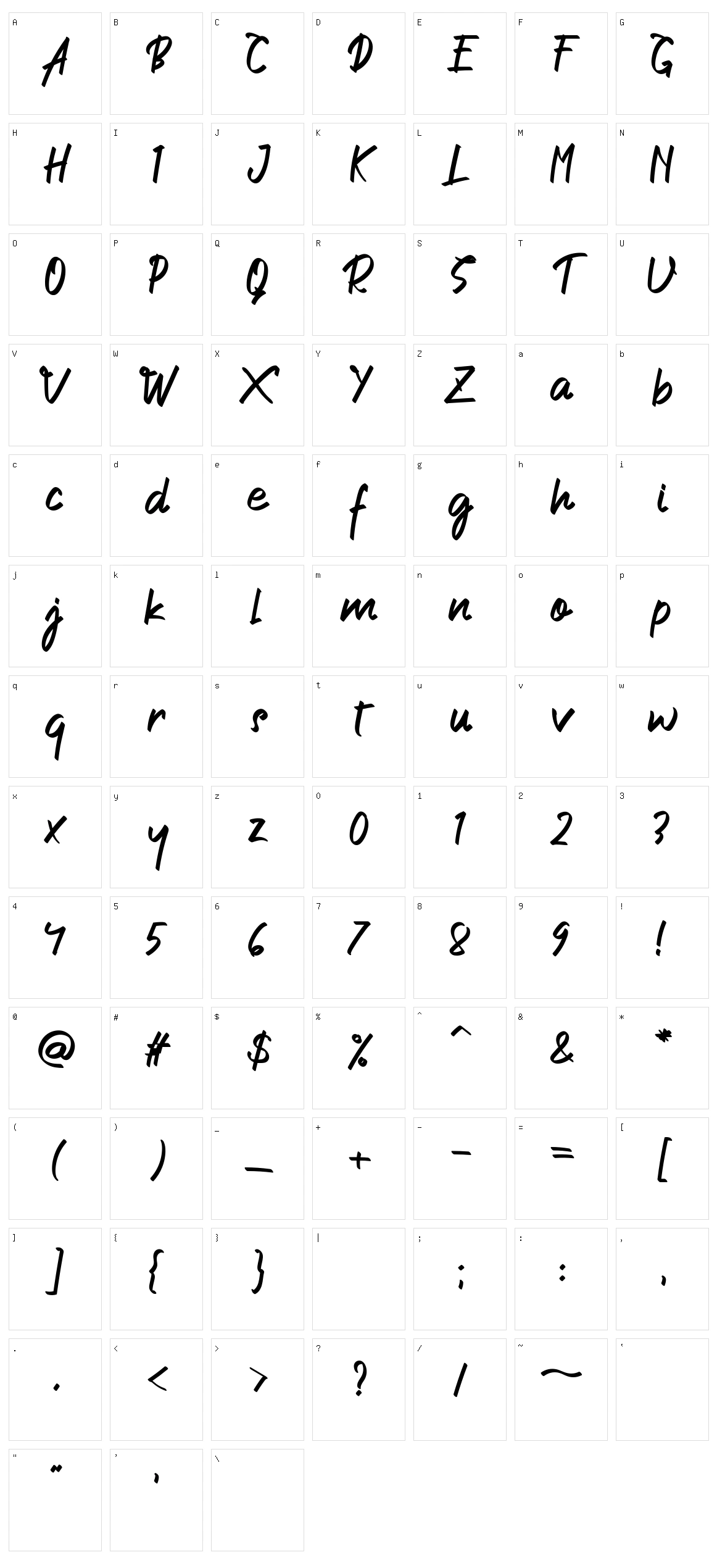 Arjenta Character Set