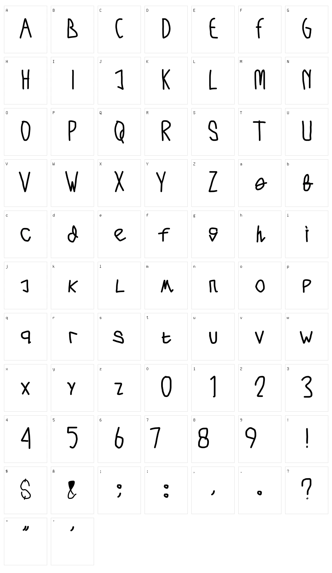 Arkarna Character Set