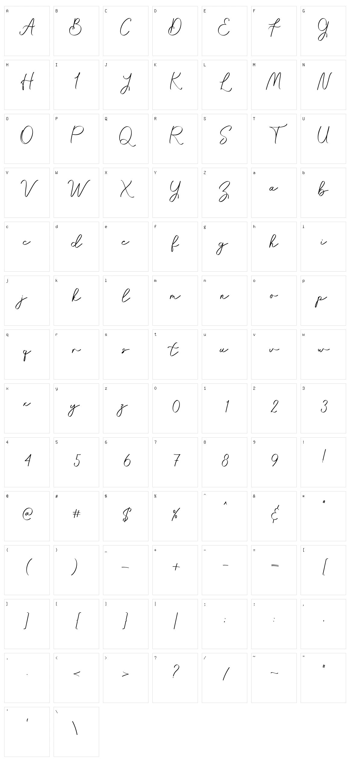 Arlista Character Set