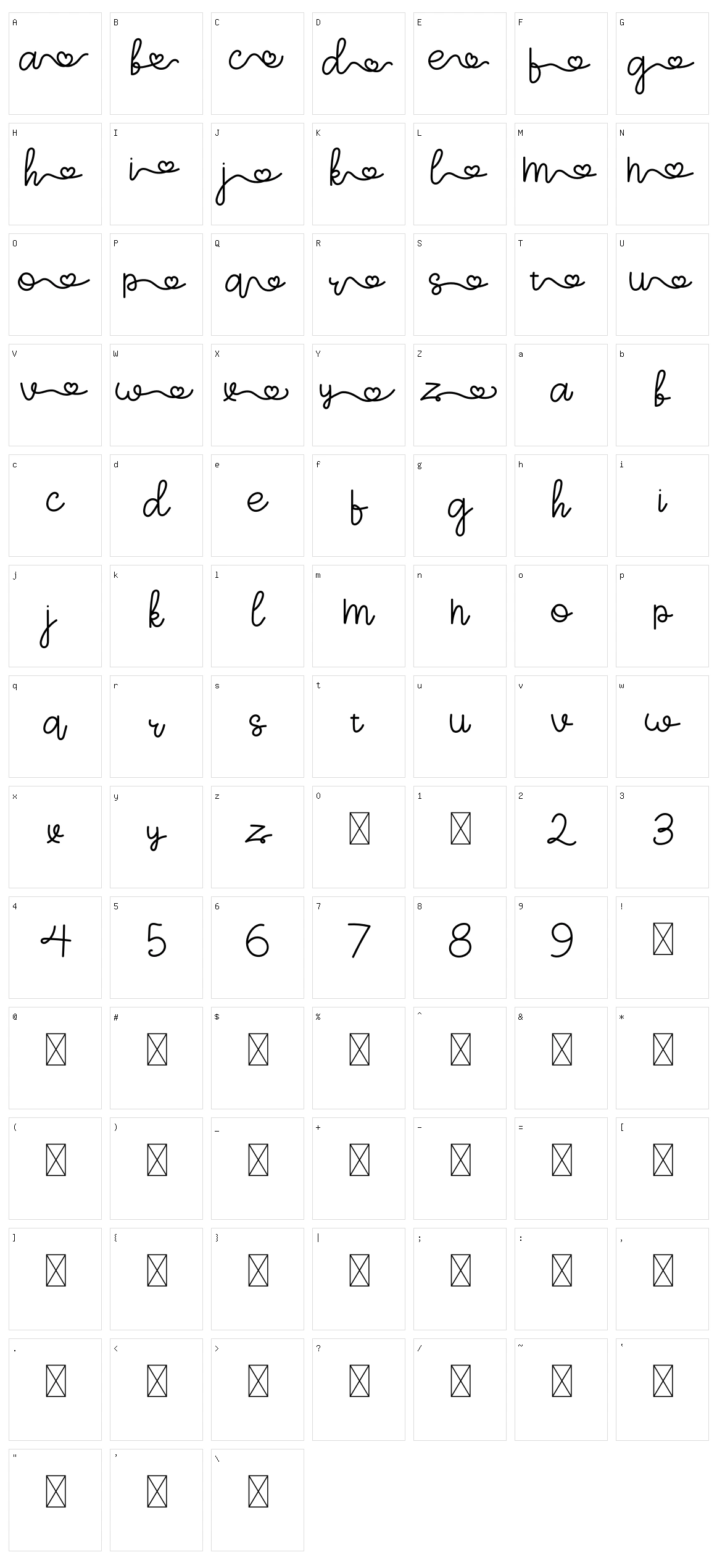 ArohA Character Set