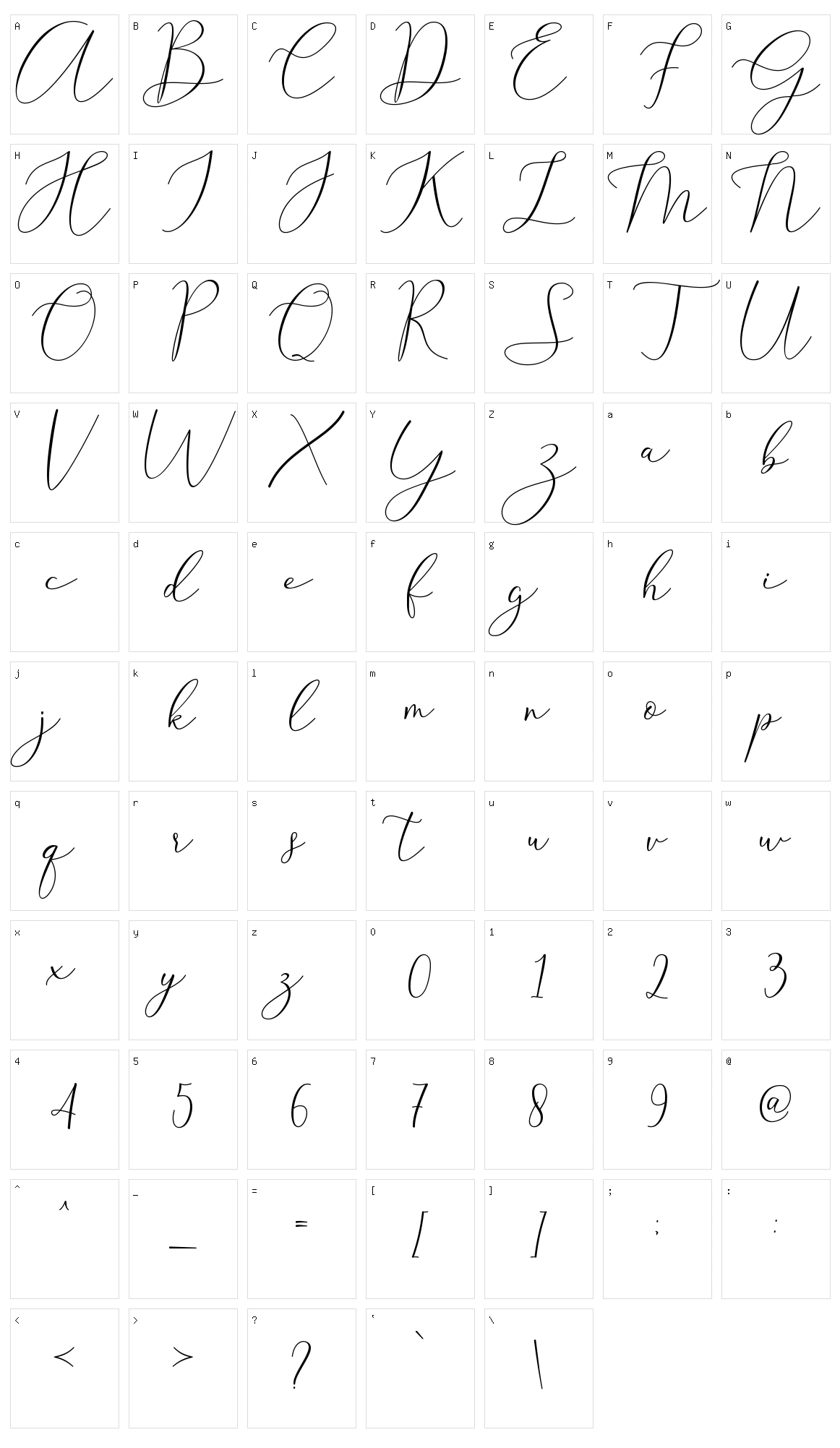 Arthalia Character Set