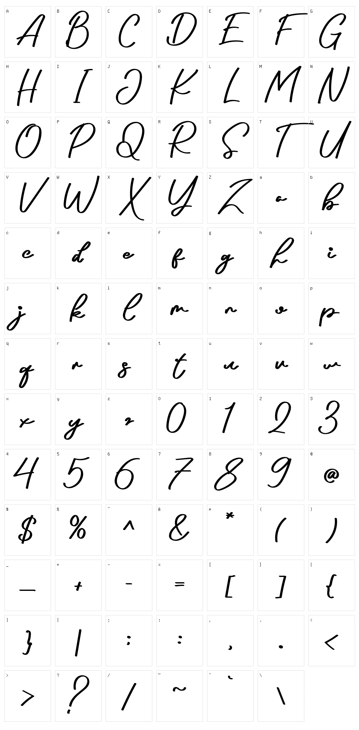 Arthens Character Set