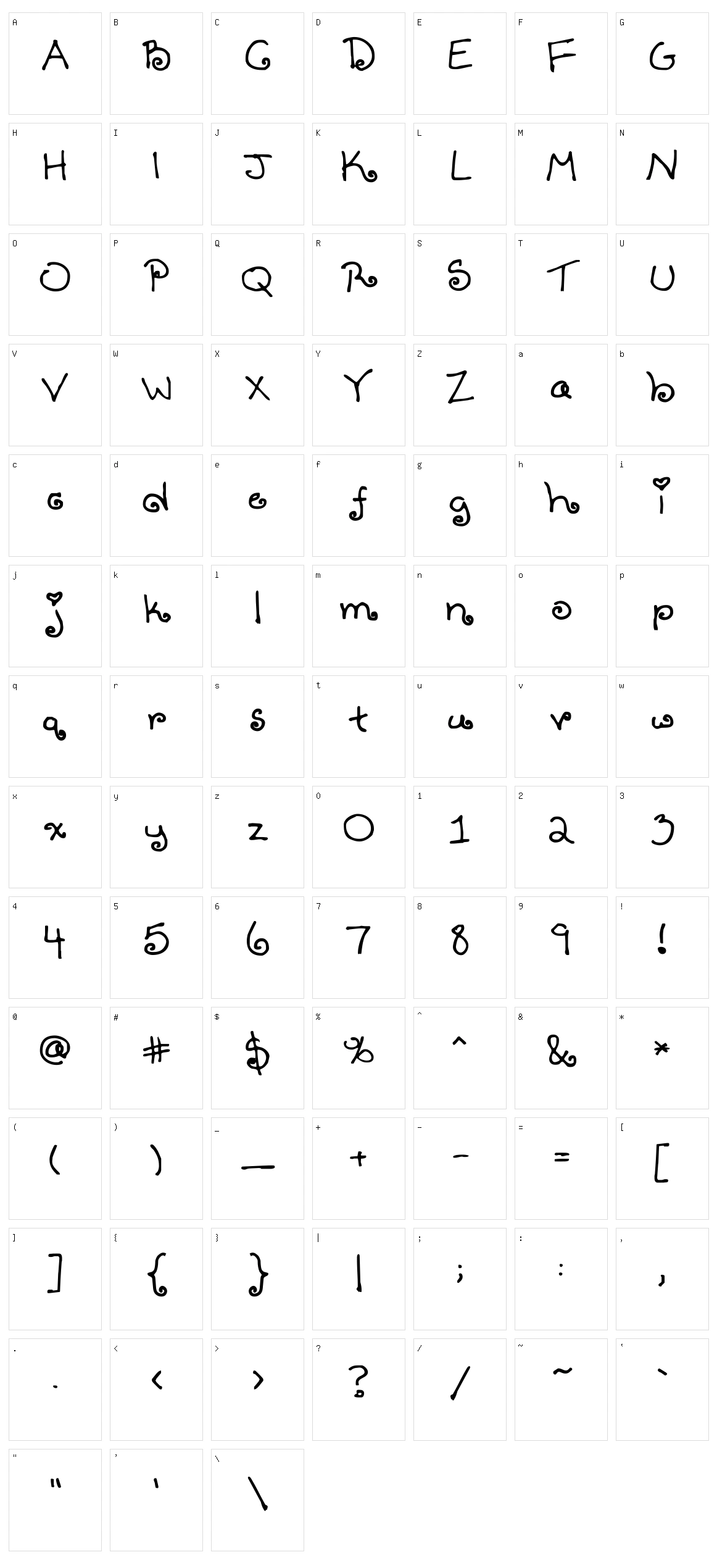 Tenbitesch Character Set