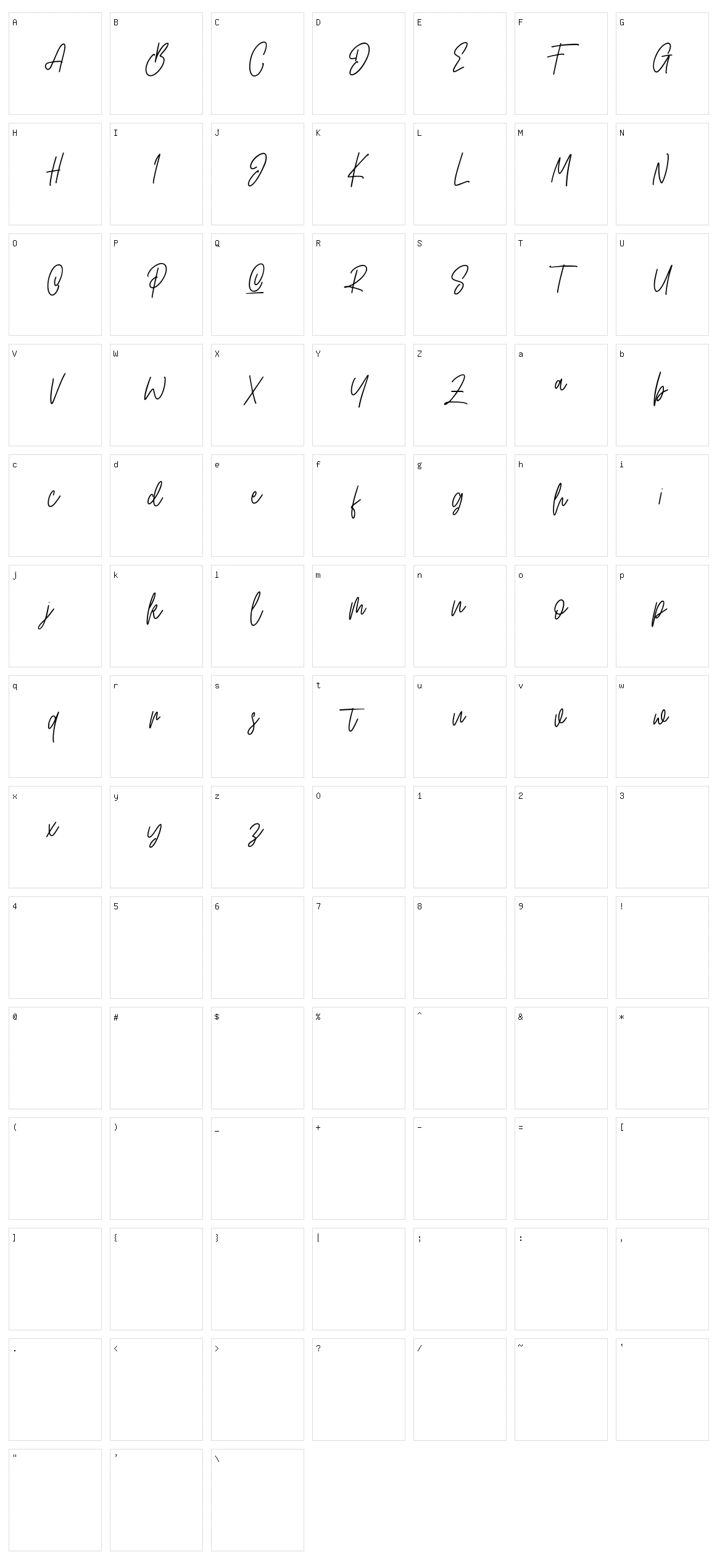 Artlines Character Set
