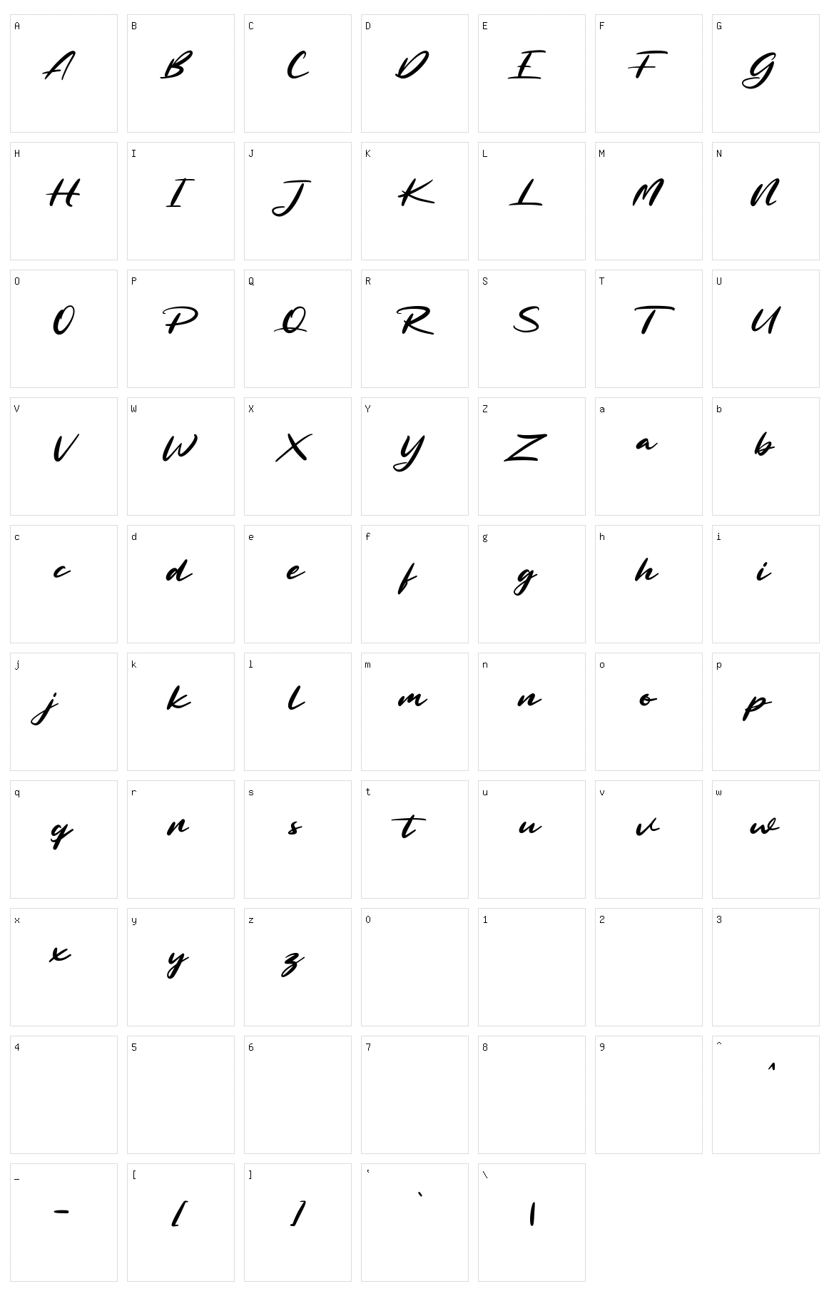 Arttelost Character Set