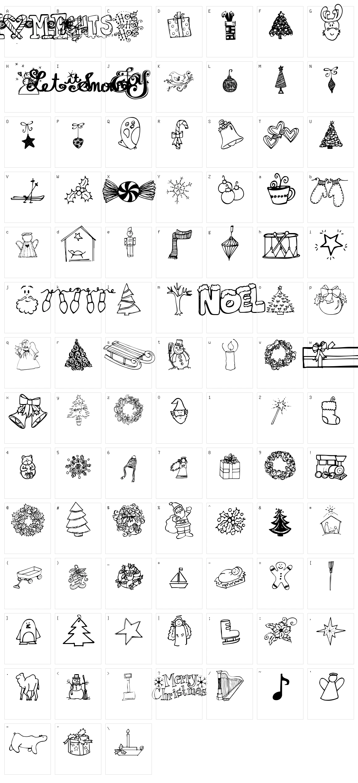 Janda Christmas Doodles Character Set