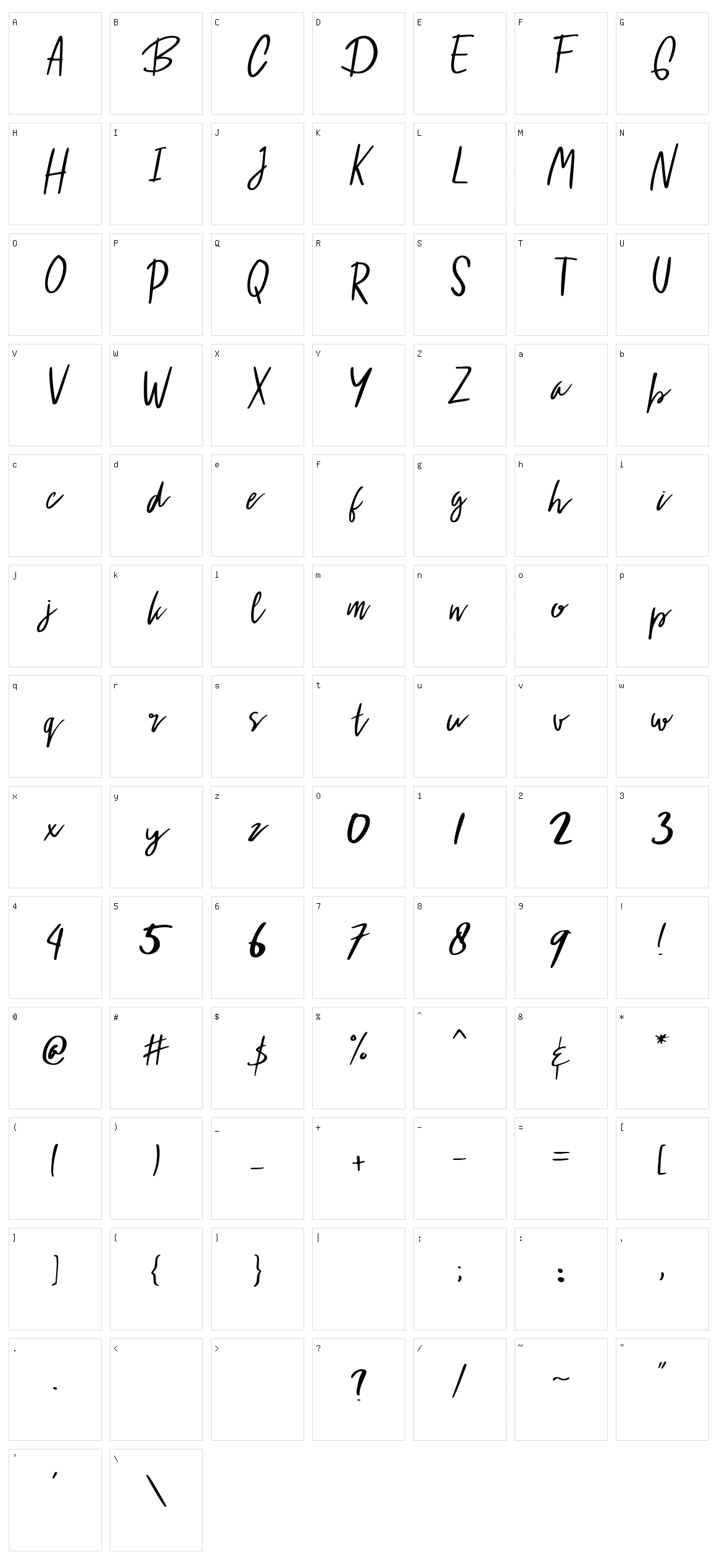 Arya Character Set