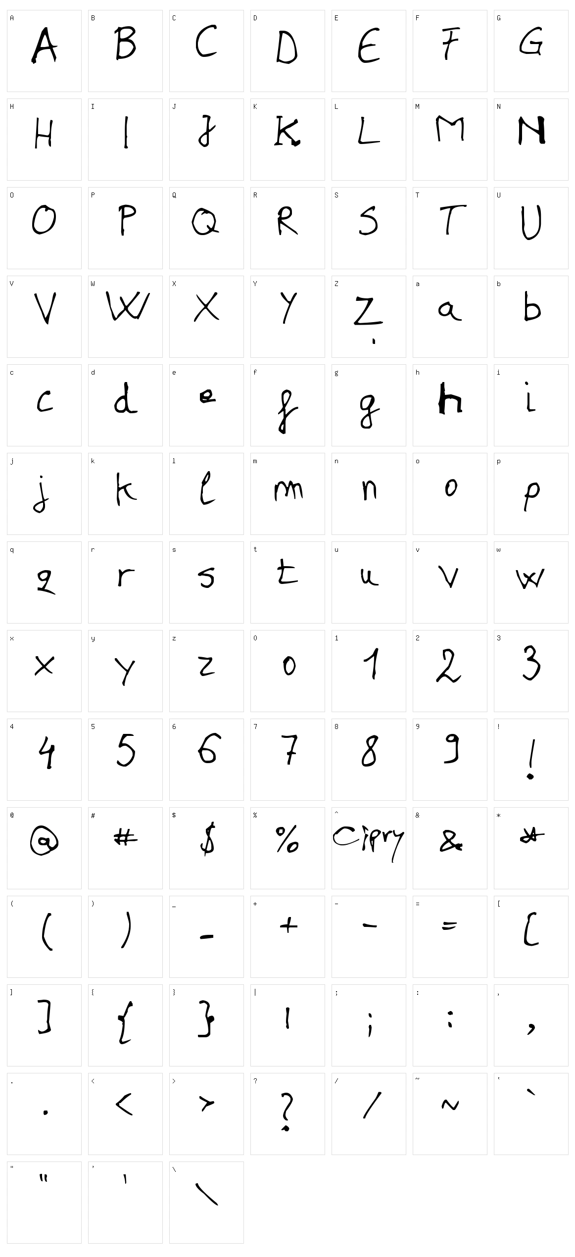 Asdf Character Set