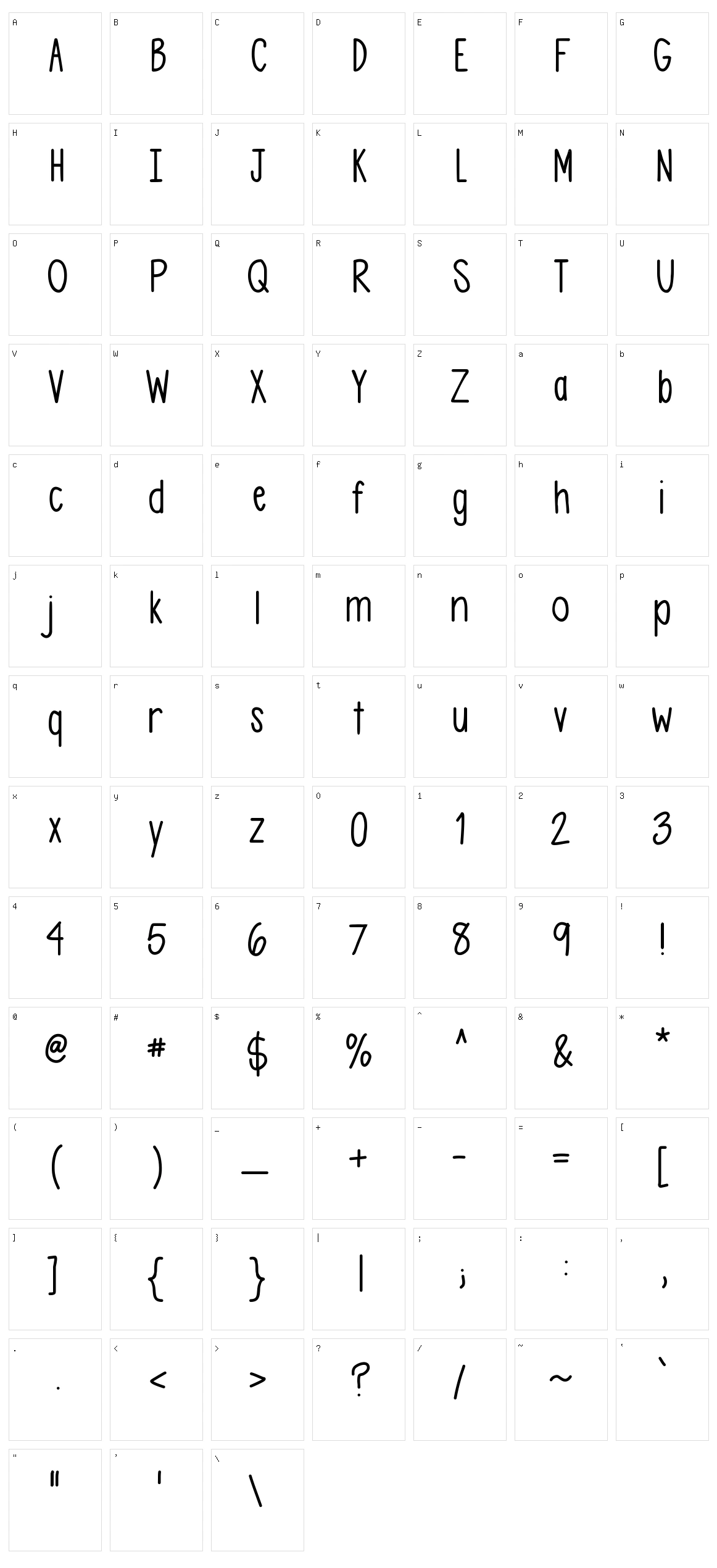 Asdfghjkl Character Set