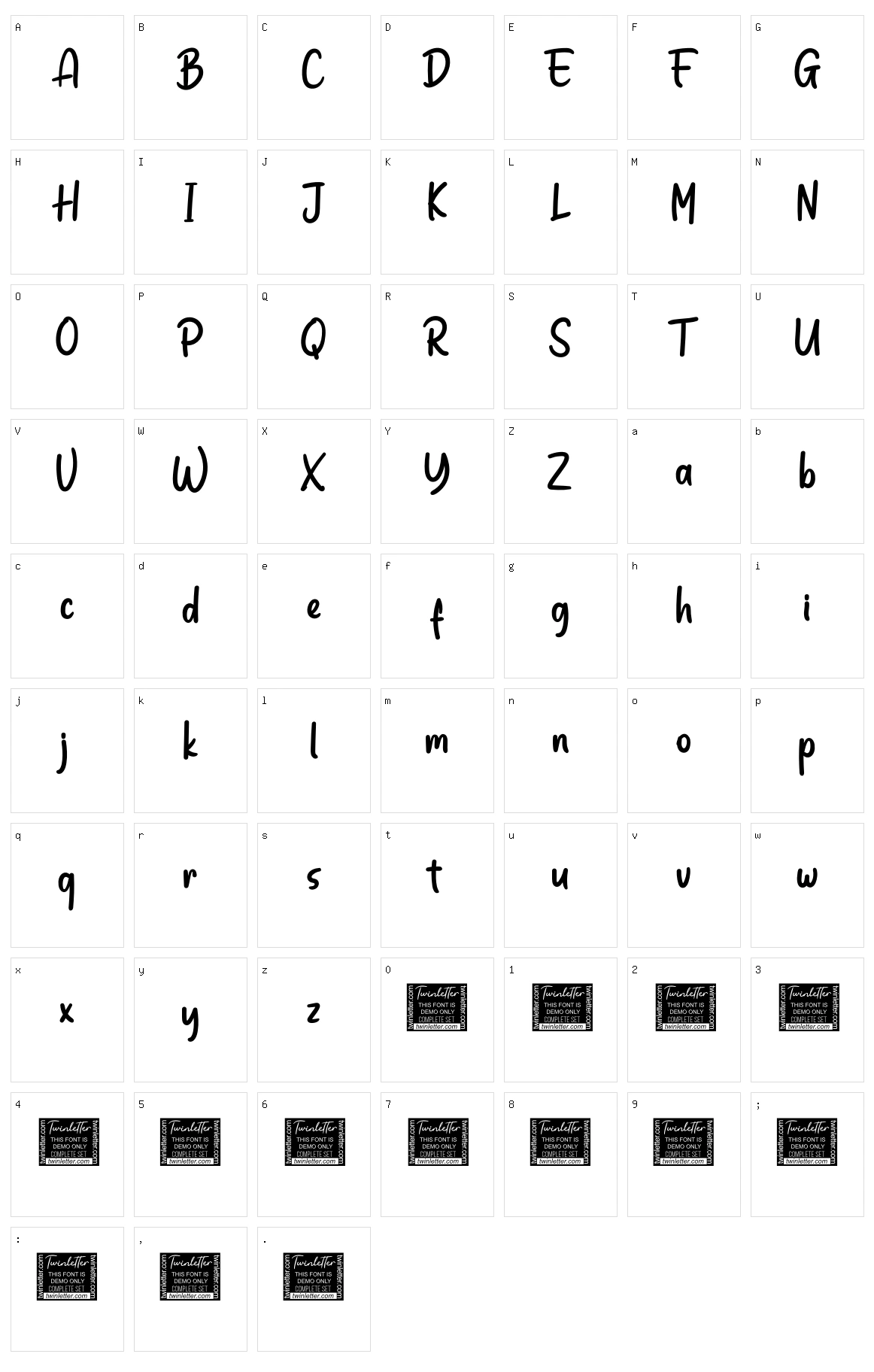 Asegunt Character Set