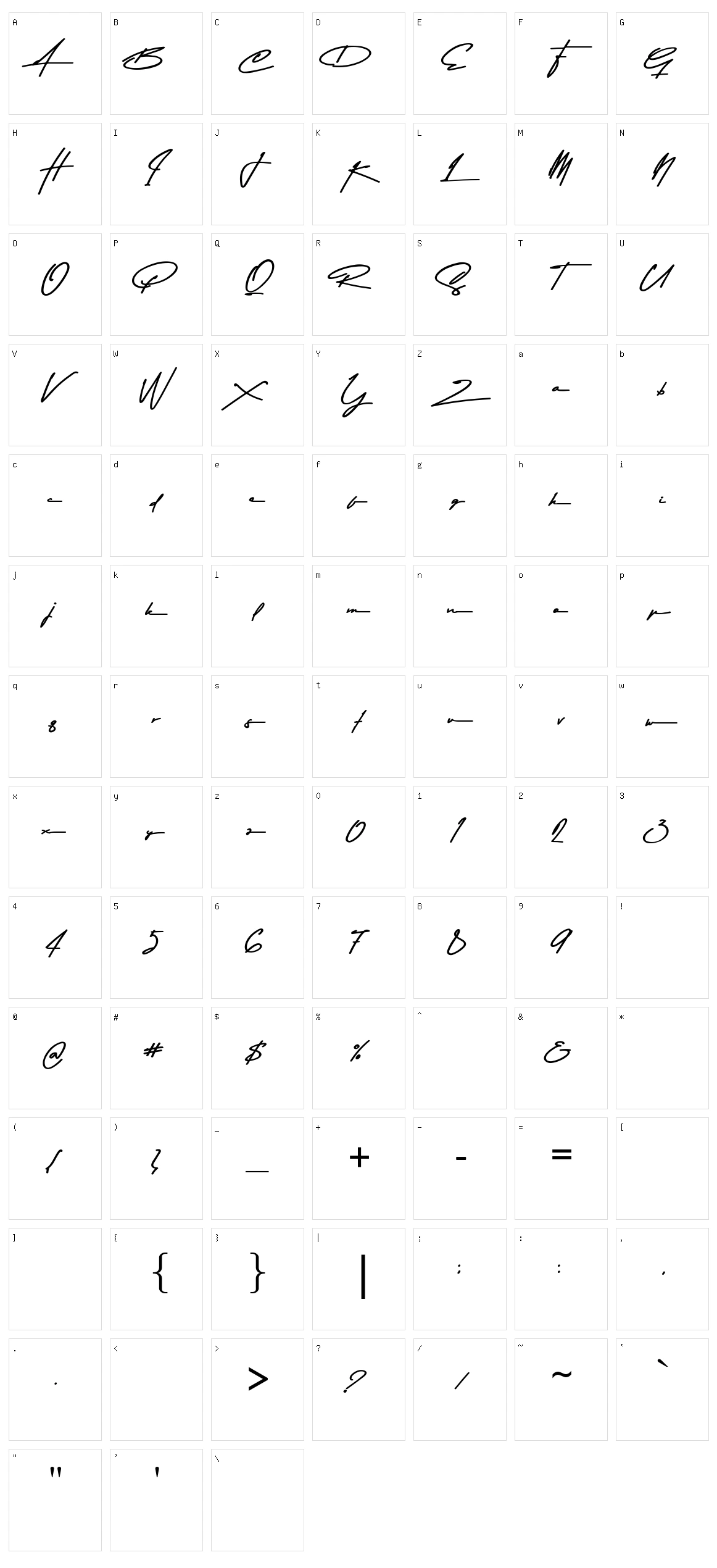 Asem Kandis Character Set