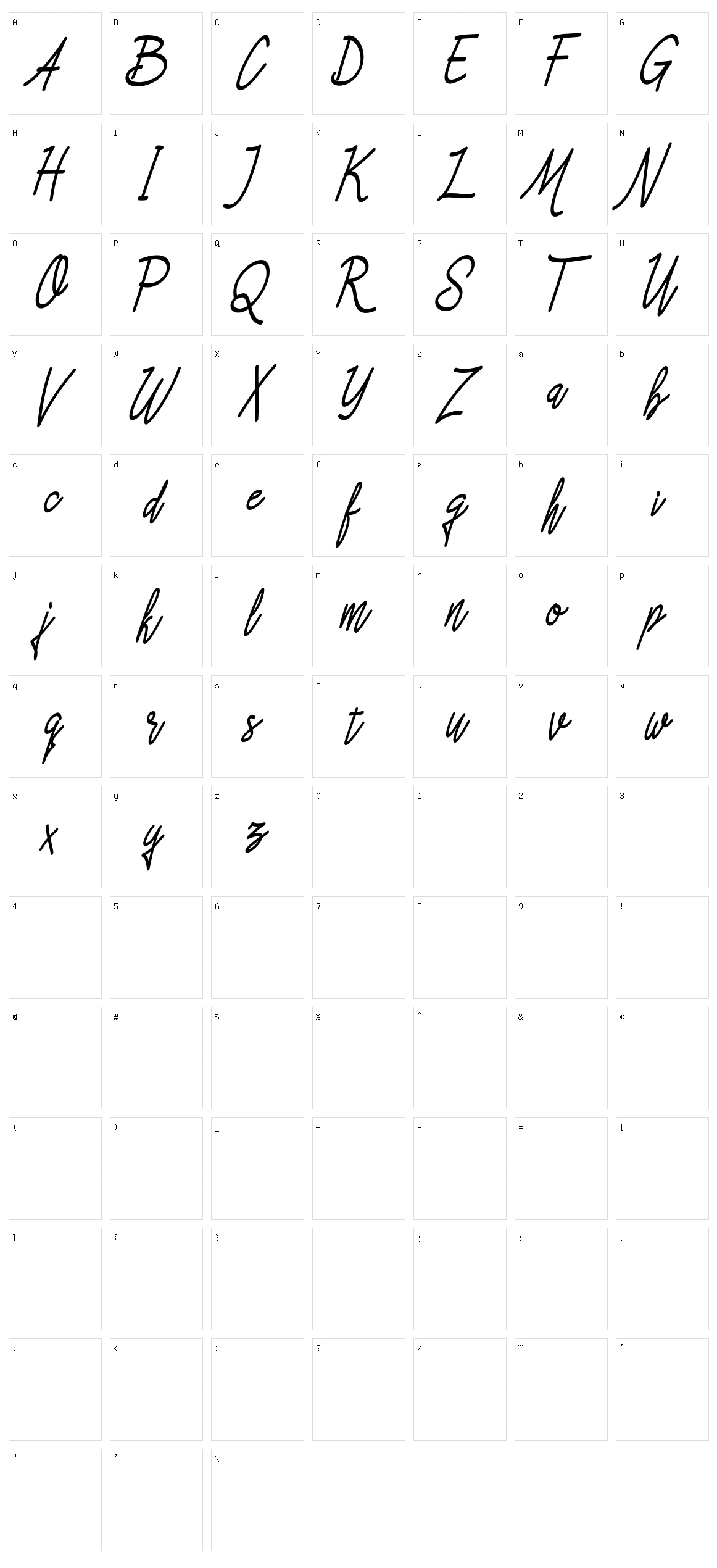 Asfrogas Character Set