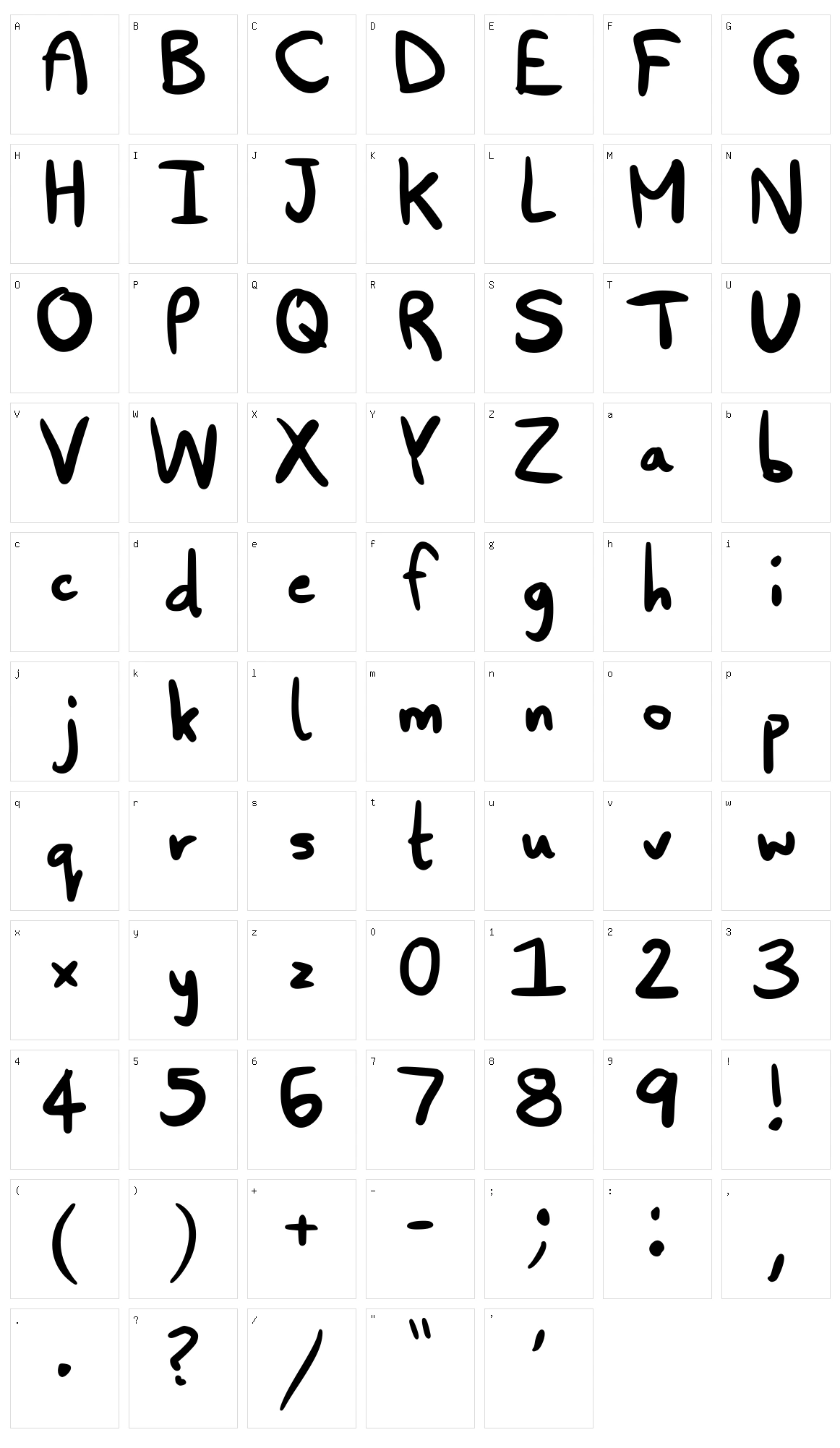 Ashnas Handwriting Character Set