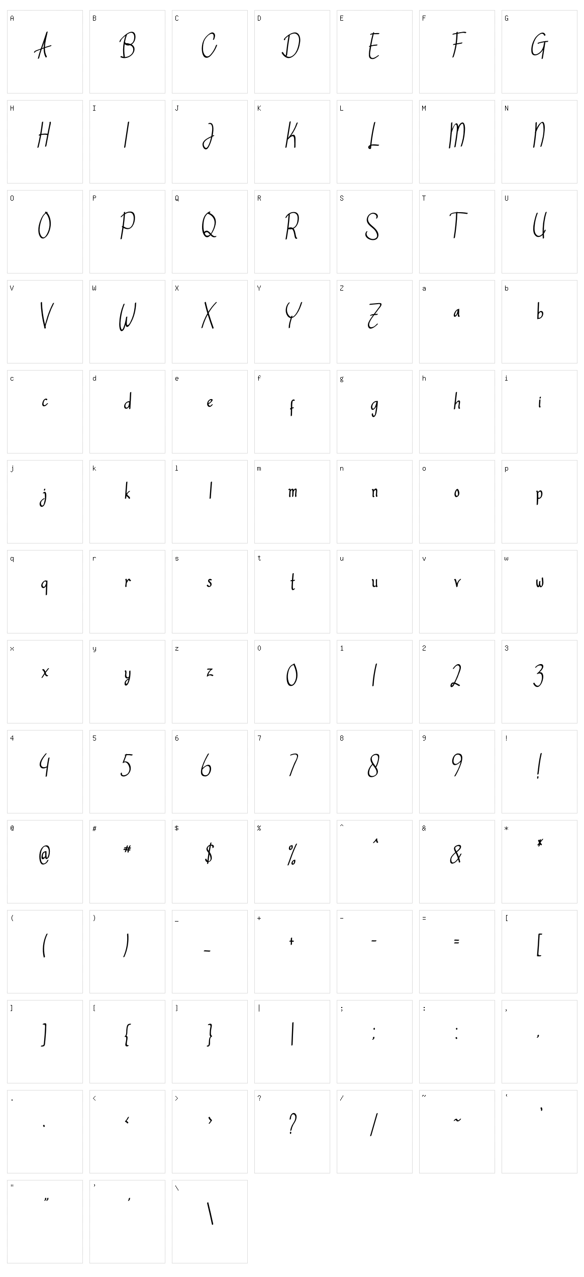 Ashword Character Set