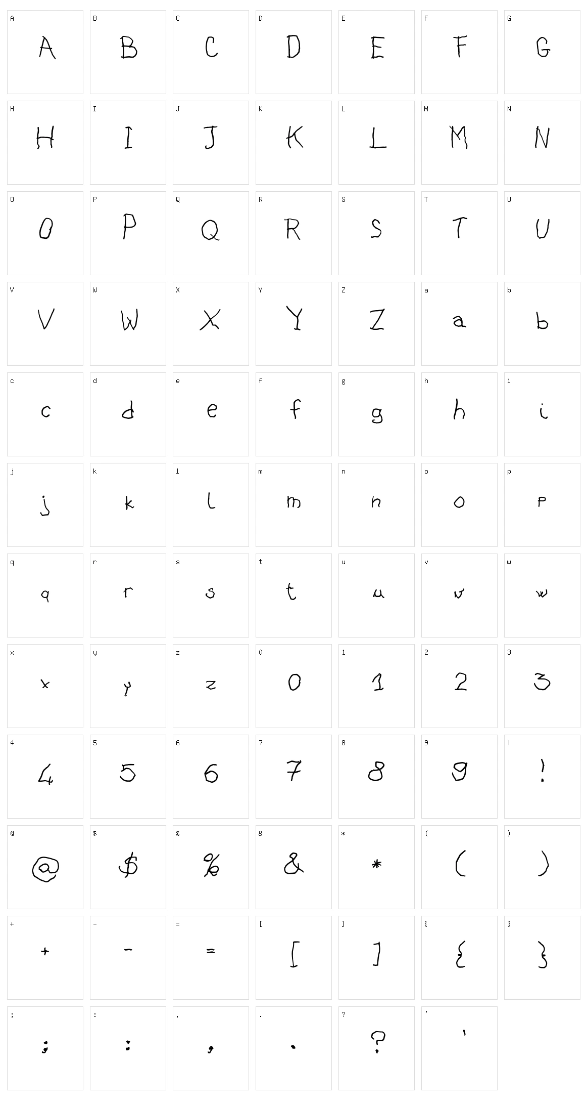 Asilum Character Set