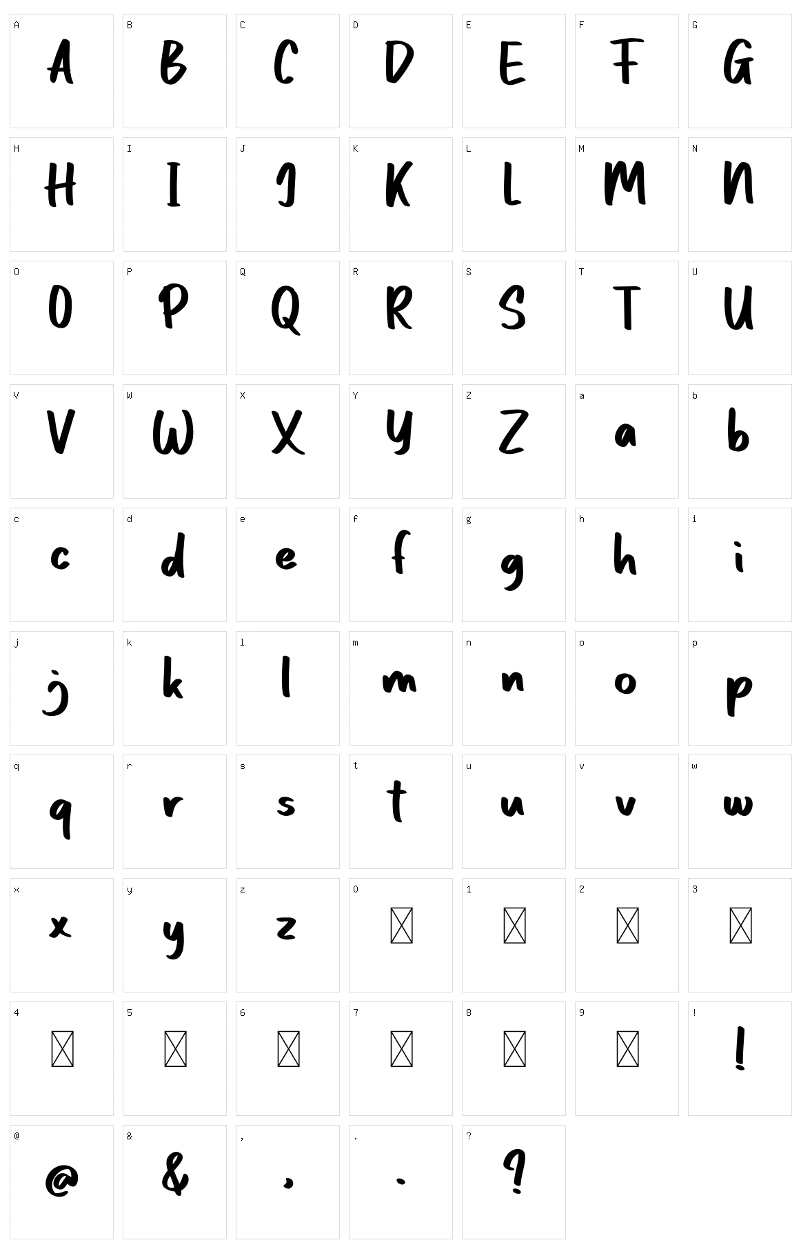 Asinan Character Set