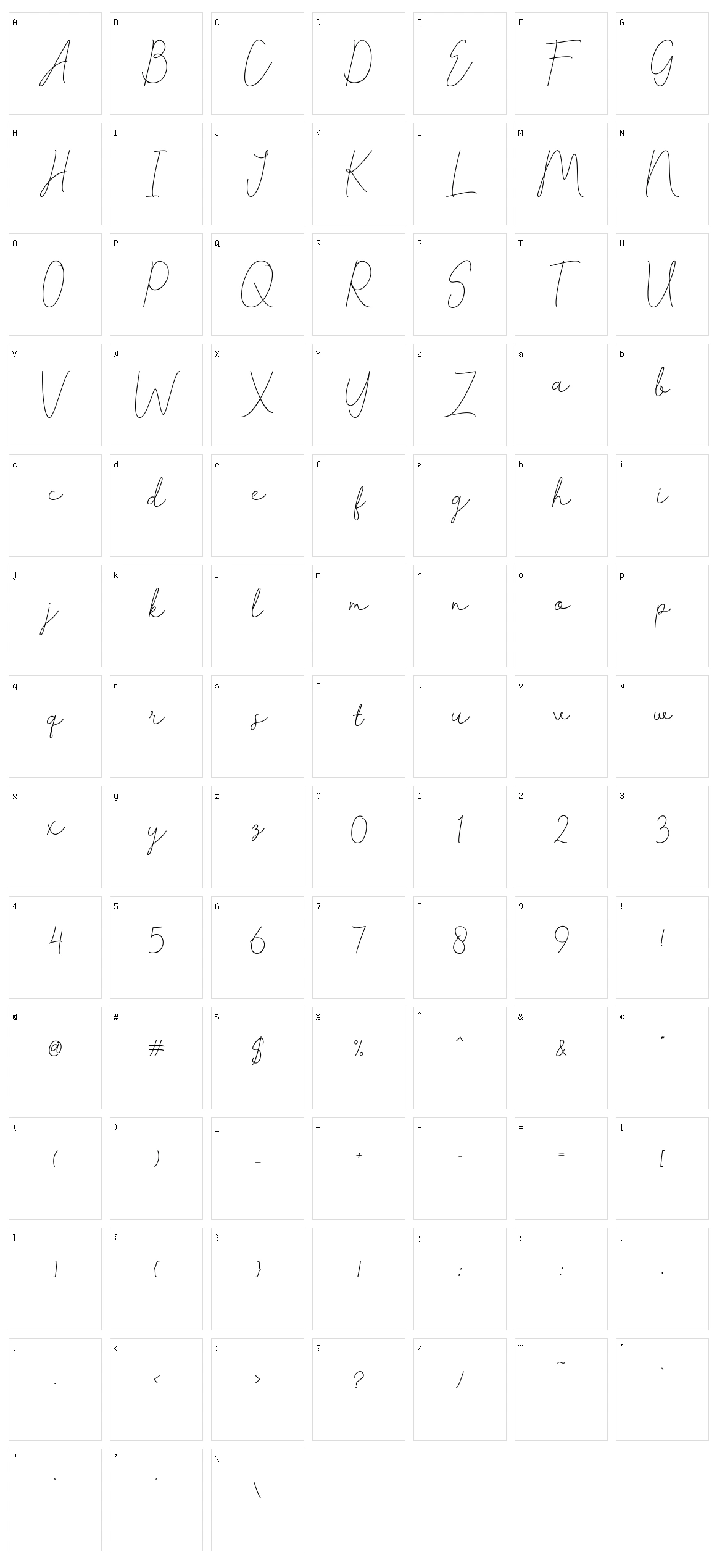 Asmara Character Set