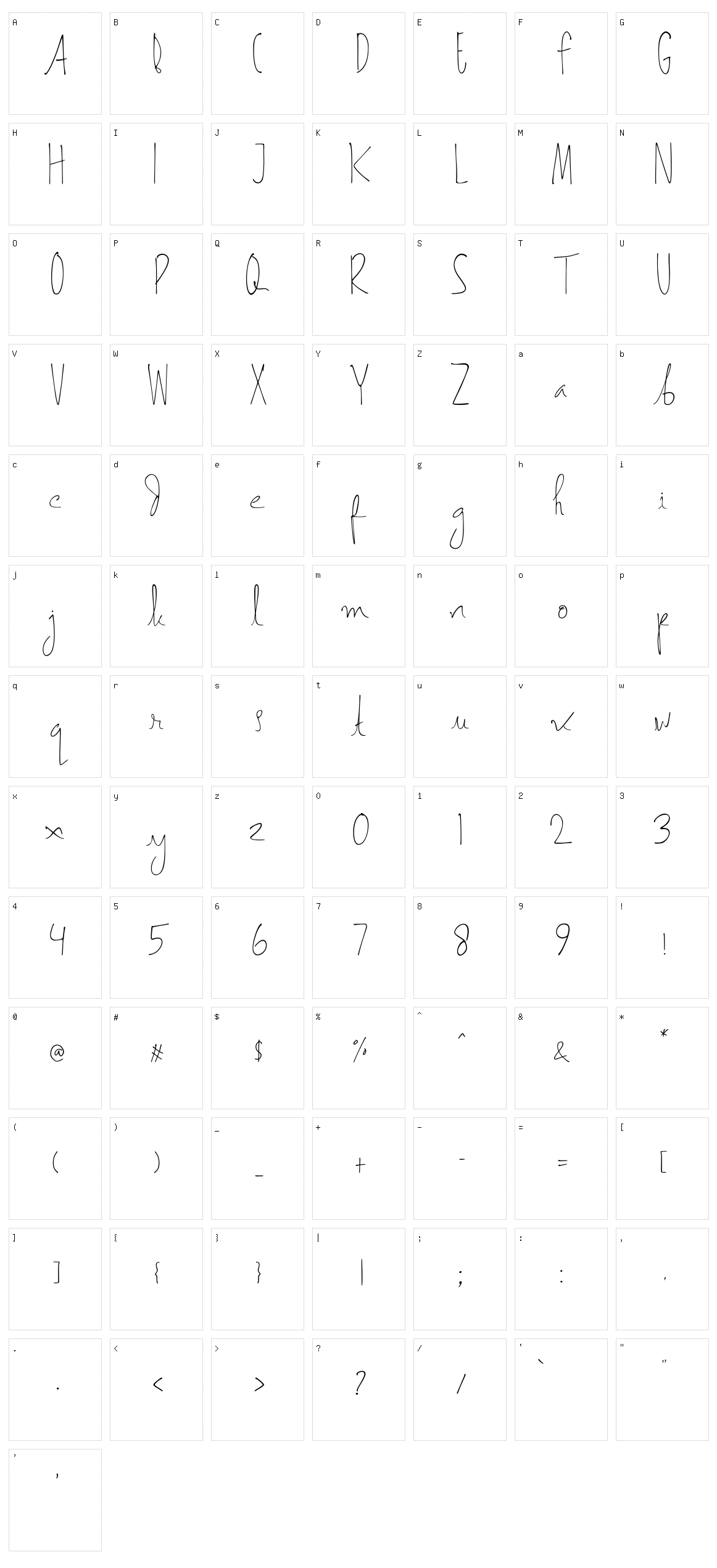 Asmarandana Character Set