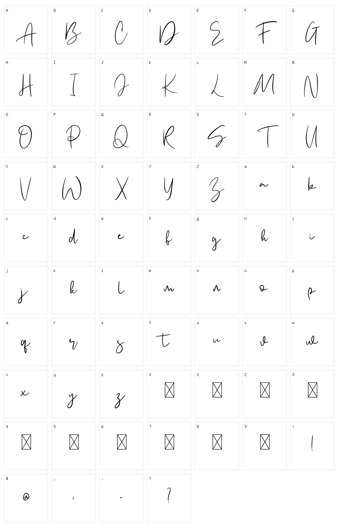 Asmira Character Set