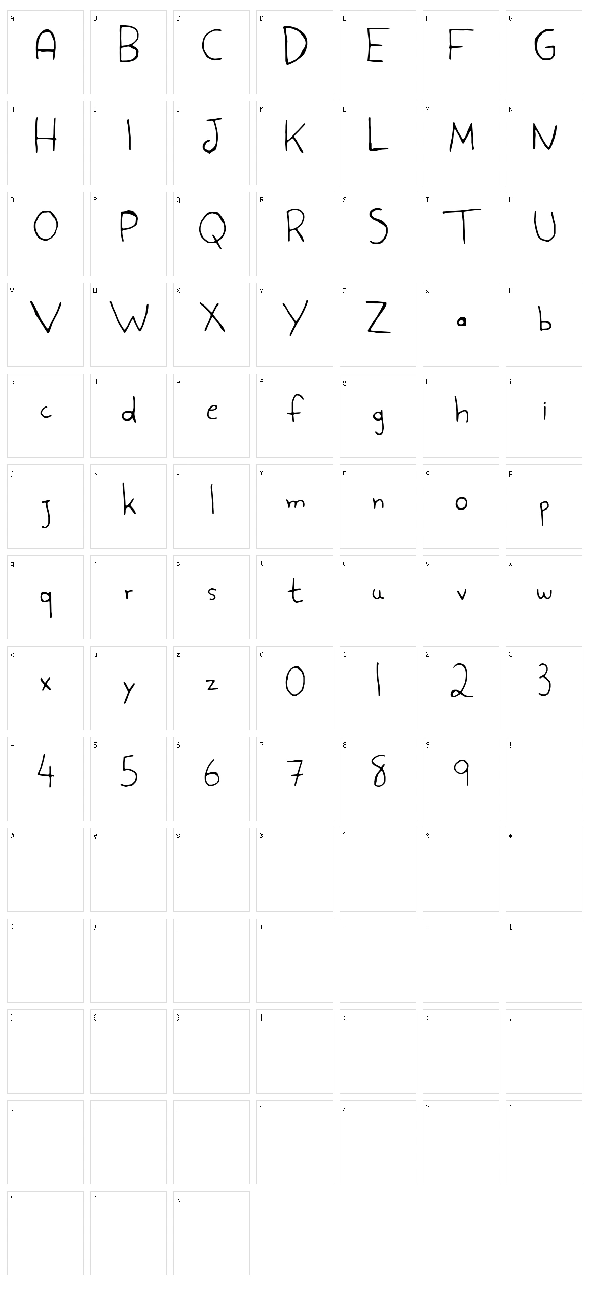 Aspargo Character Set
