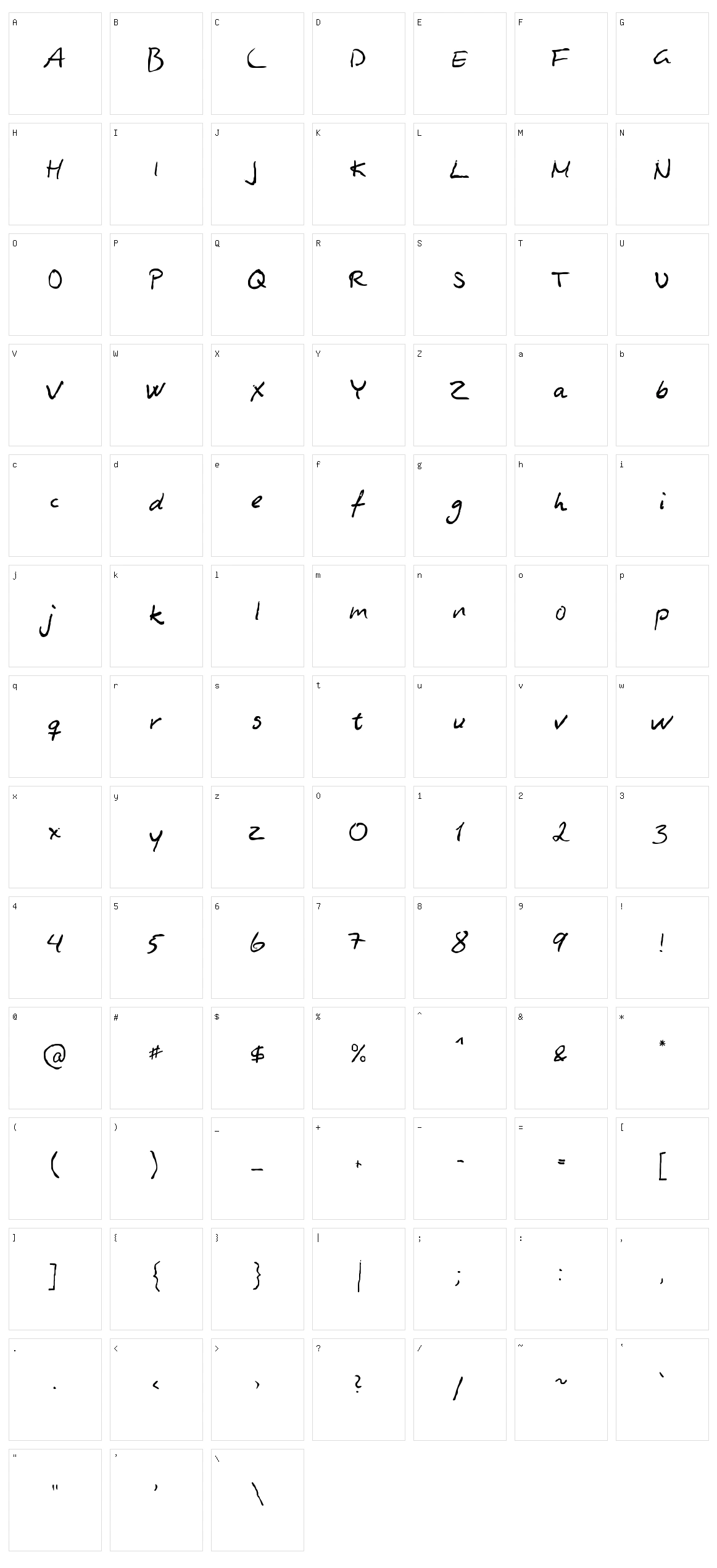 Asphyxiate Character Set