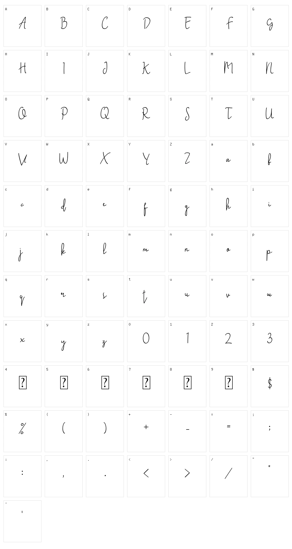 Assault Script Character Set
