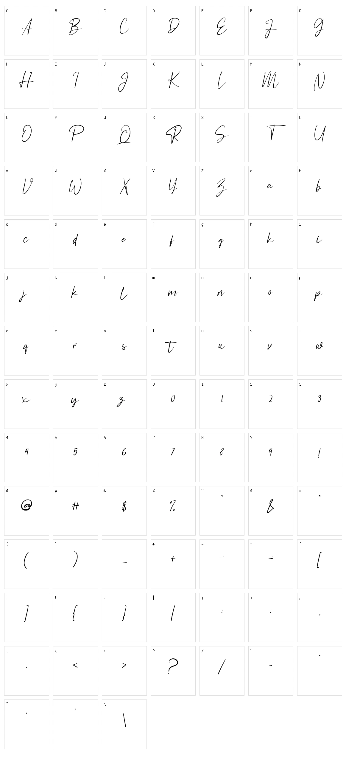 Astagina Signature Character Set