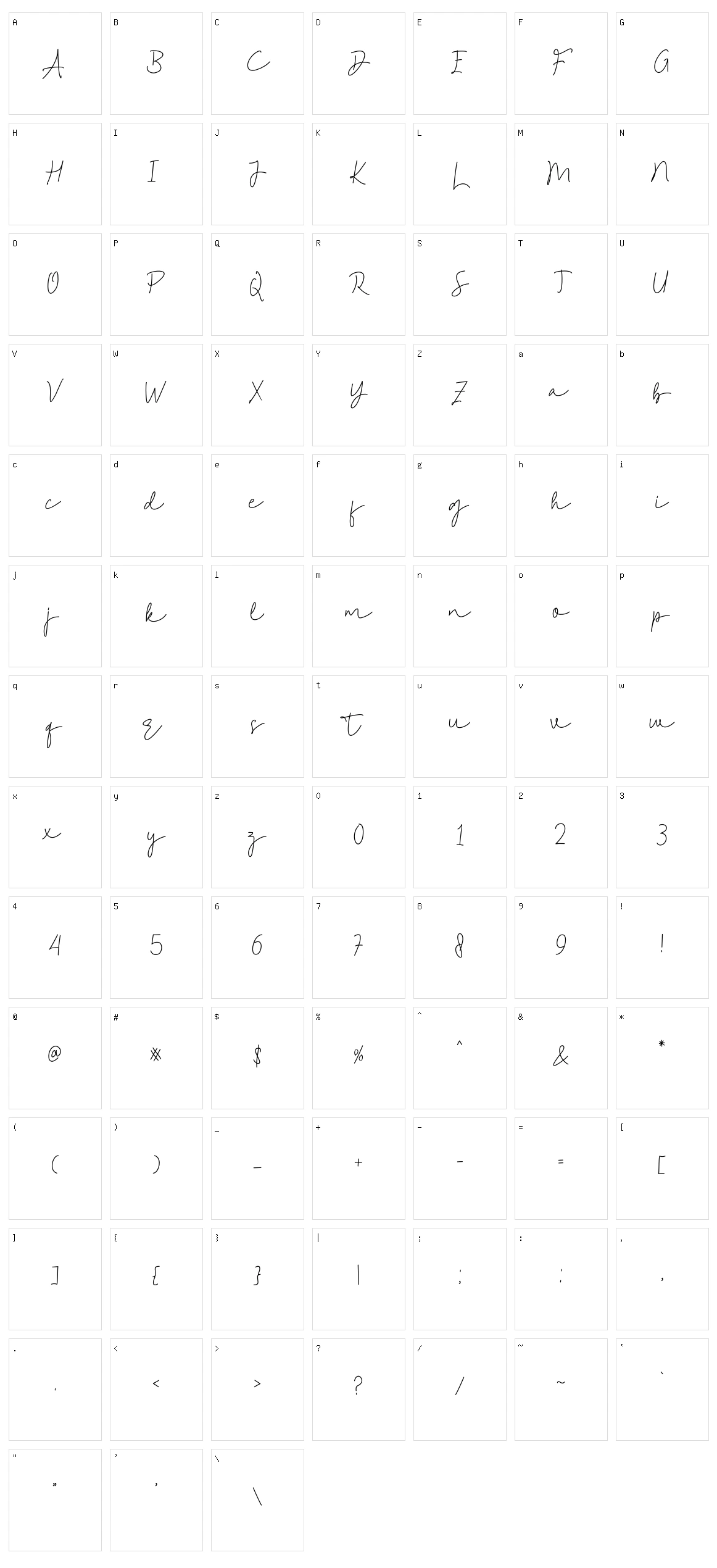 Astonish Character Set