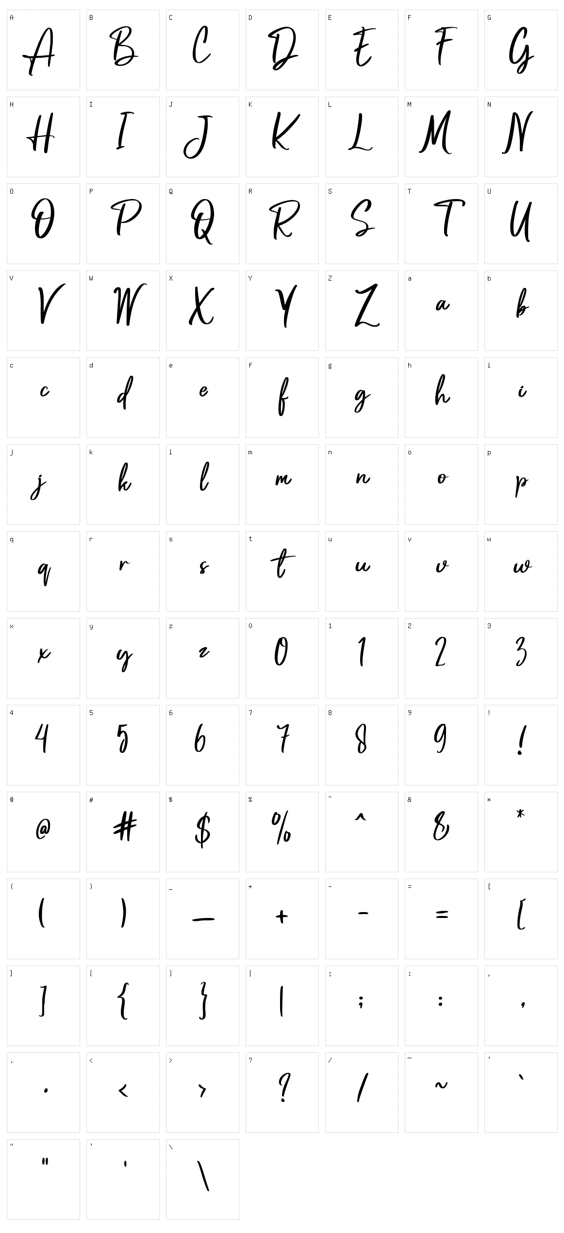 Astopher Character Set