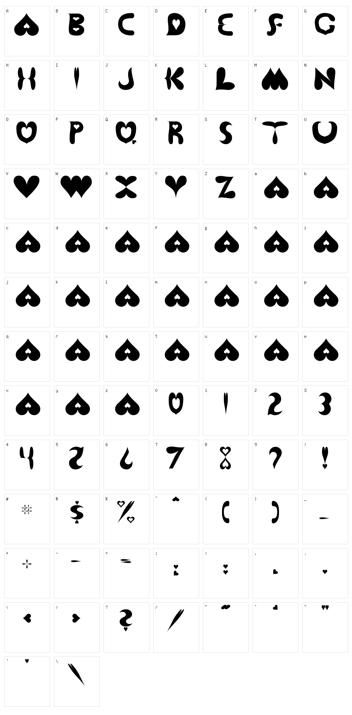 Love Letters Character Set