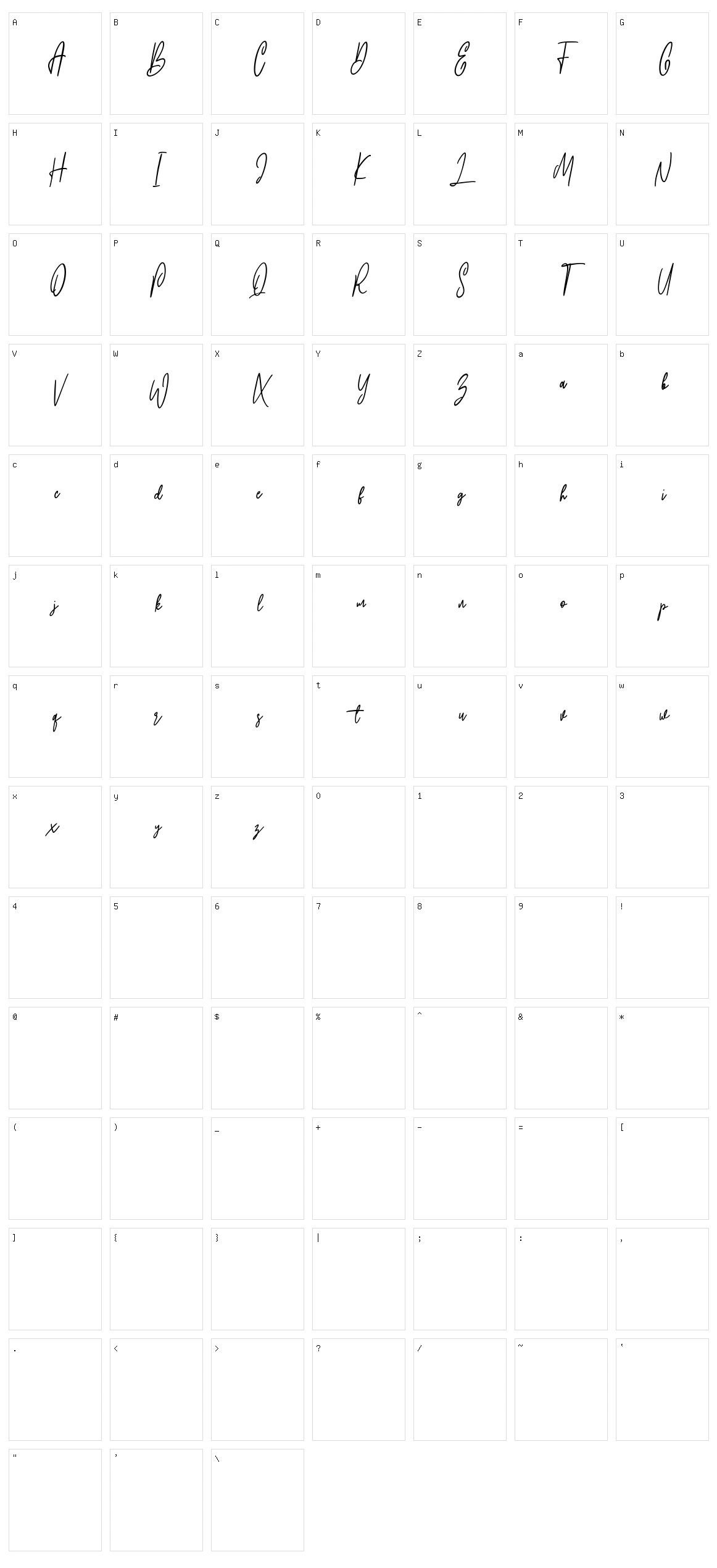 Astoylist Character Set