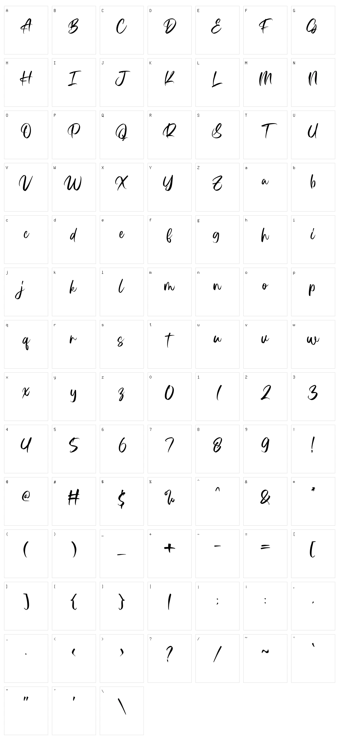 Astria Character Set