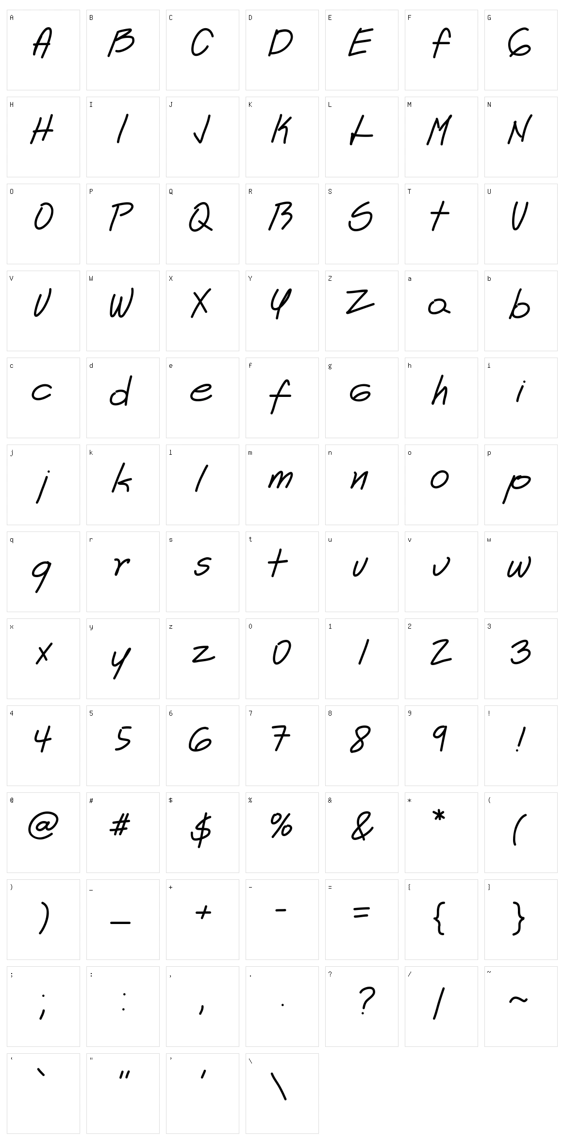 Astrid Character Set
