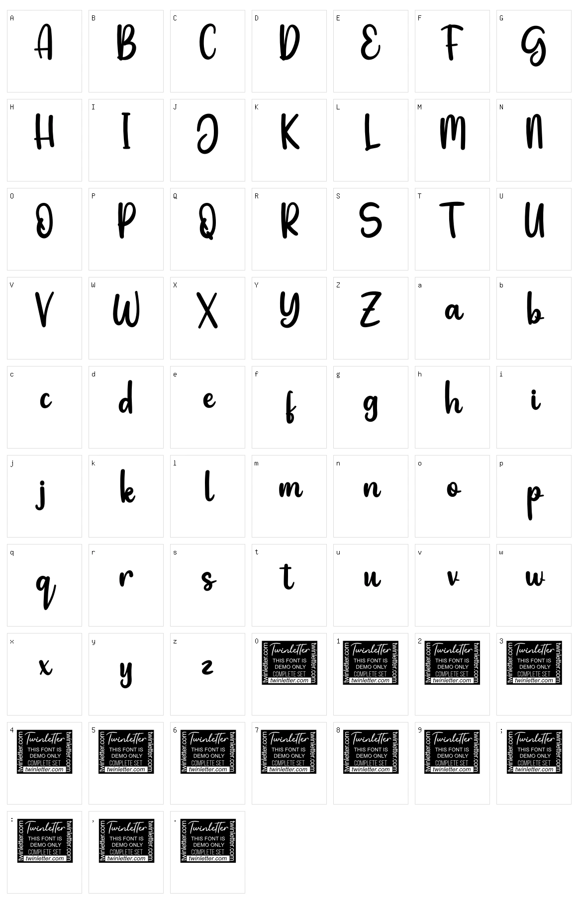 Astringe Character Set
