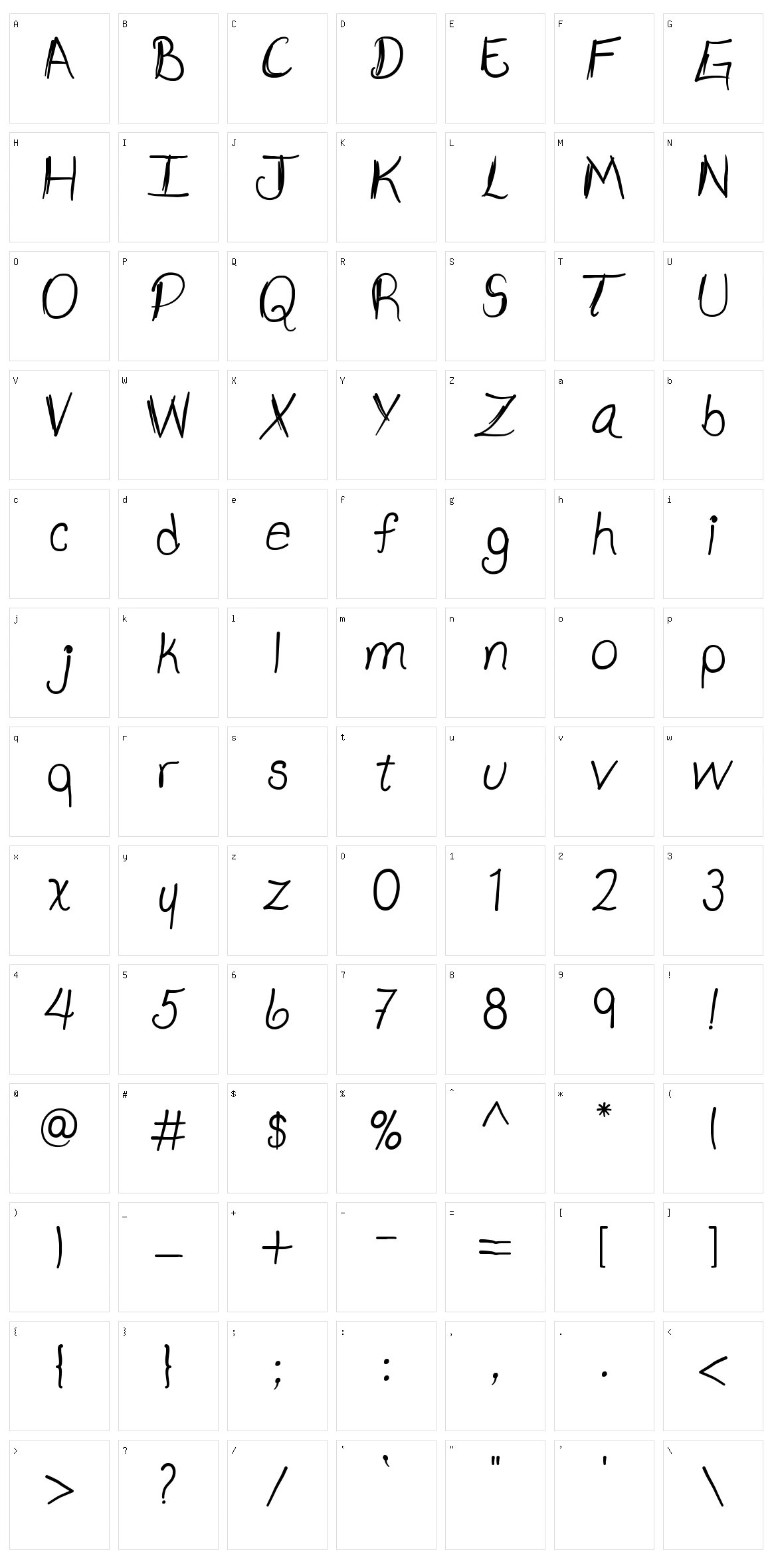 Aszami Character Set