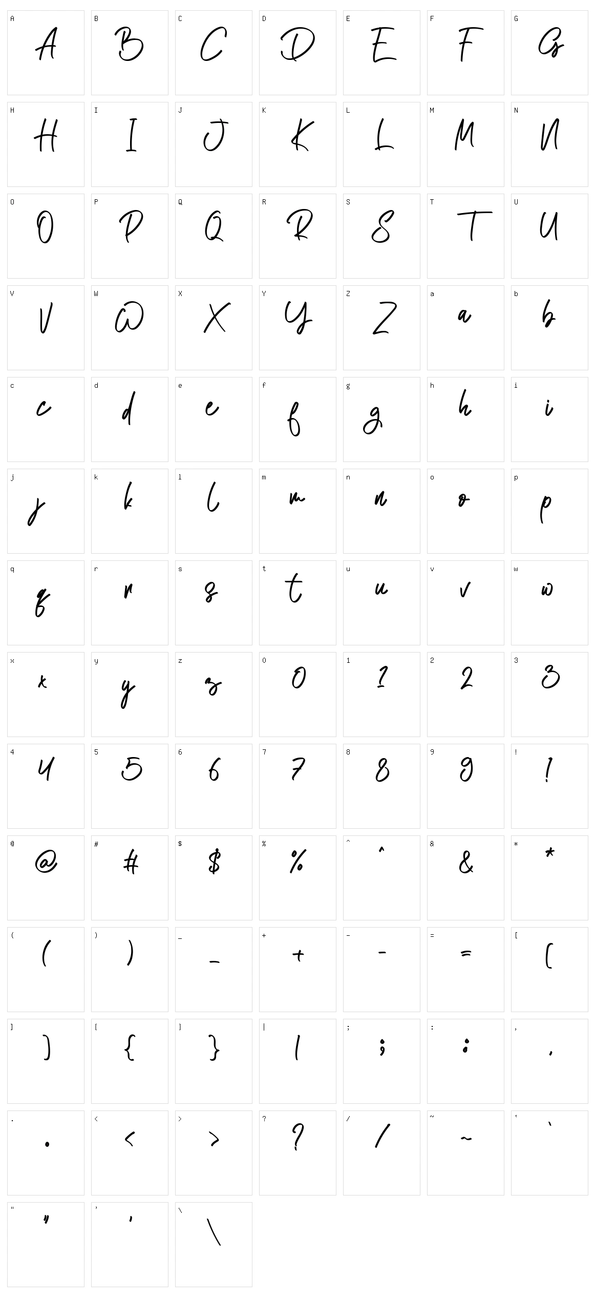 Atakana Script Character Set