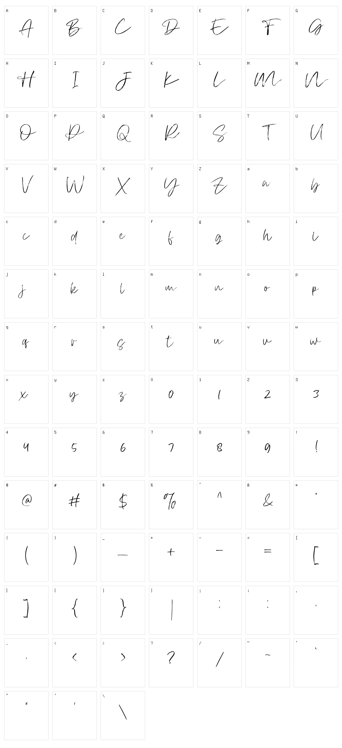Atkinson Signature Character Set