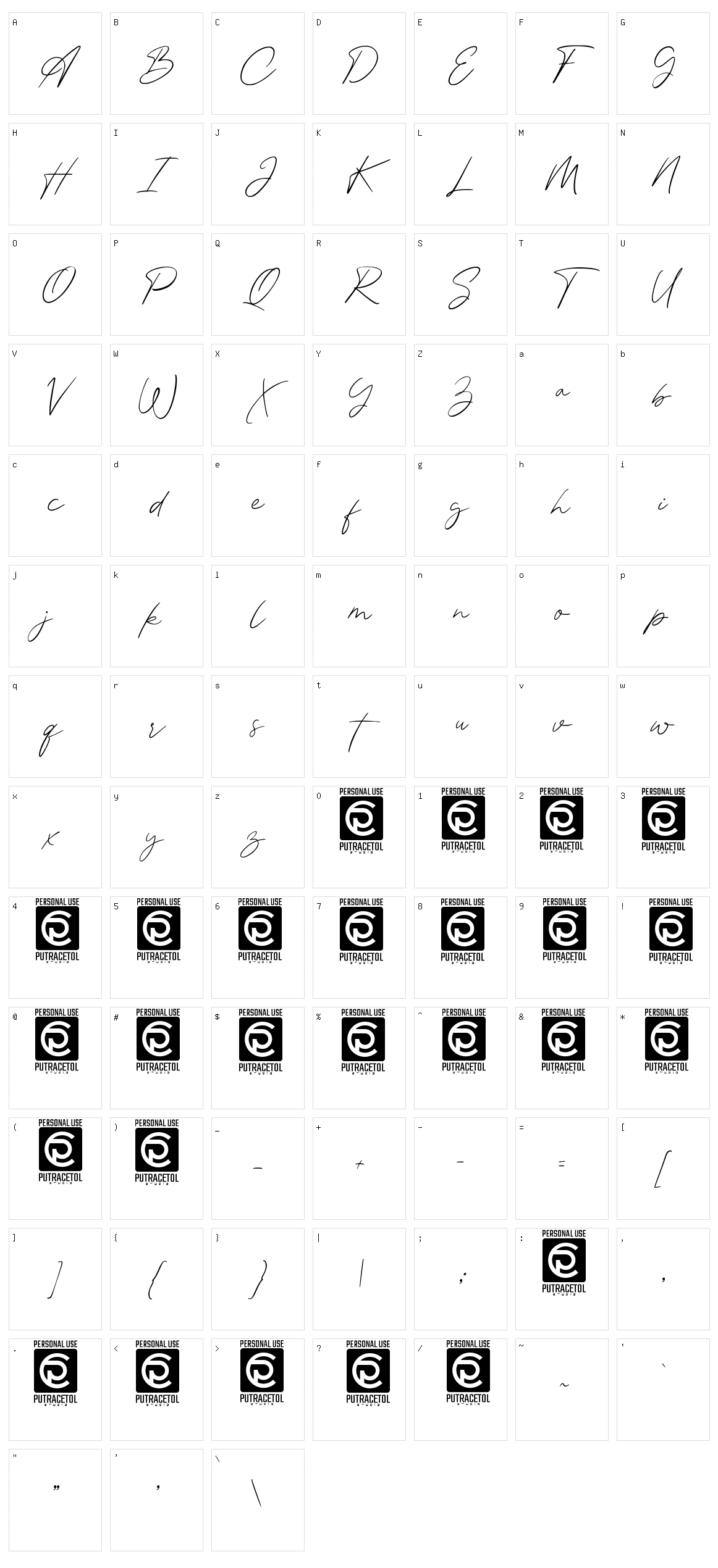 Attaira Character Set