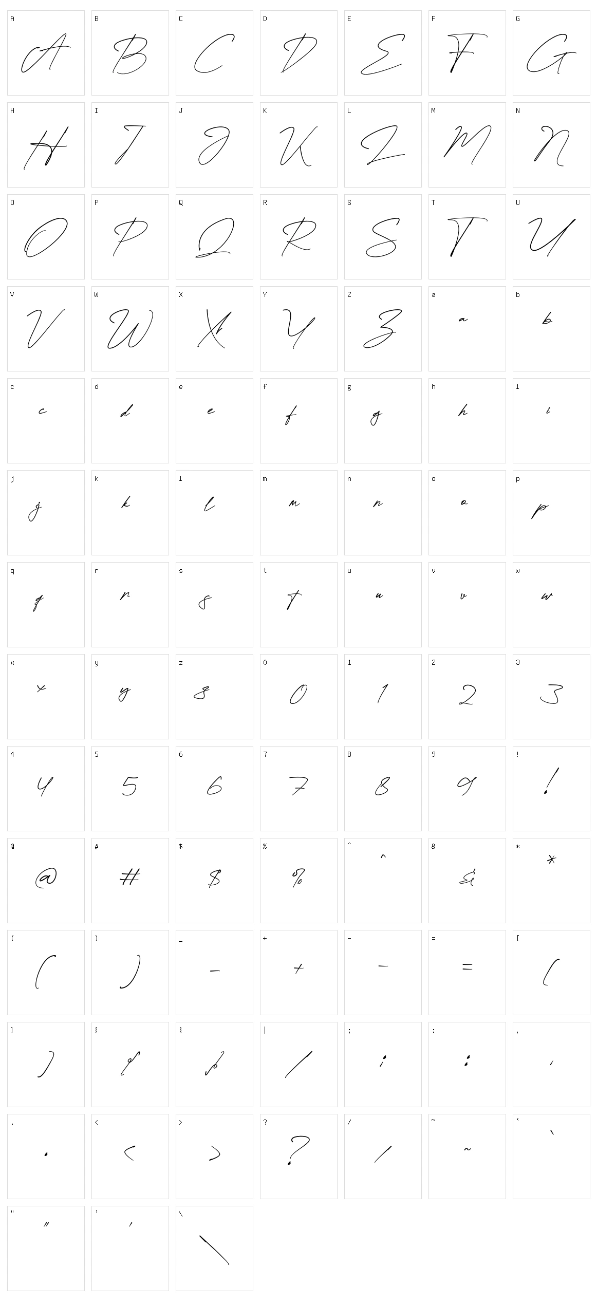 Attallia Signature Character Set