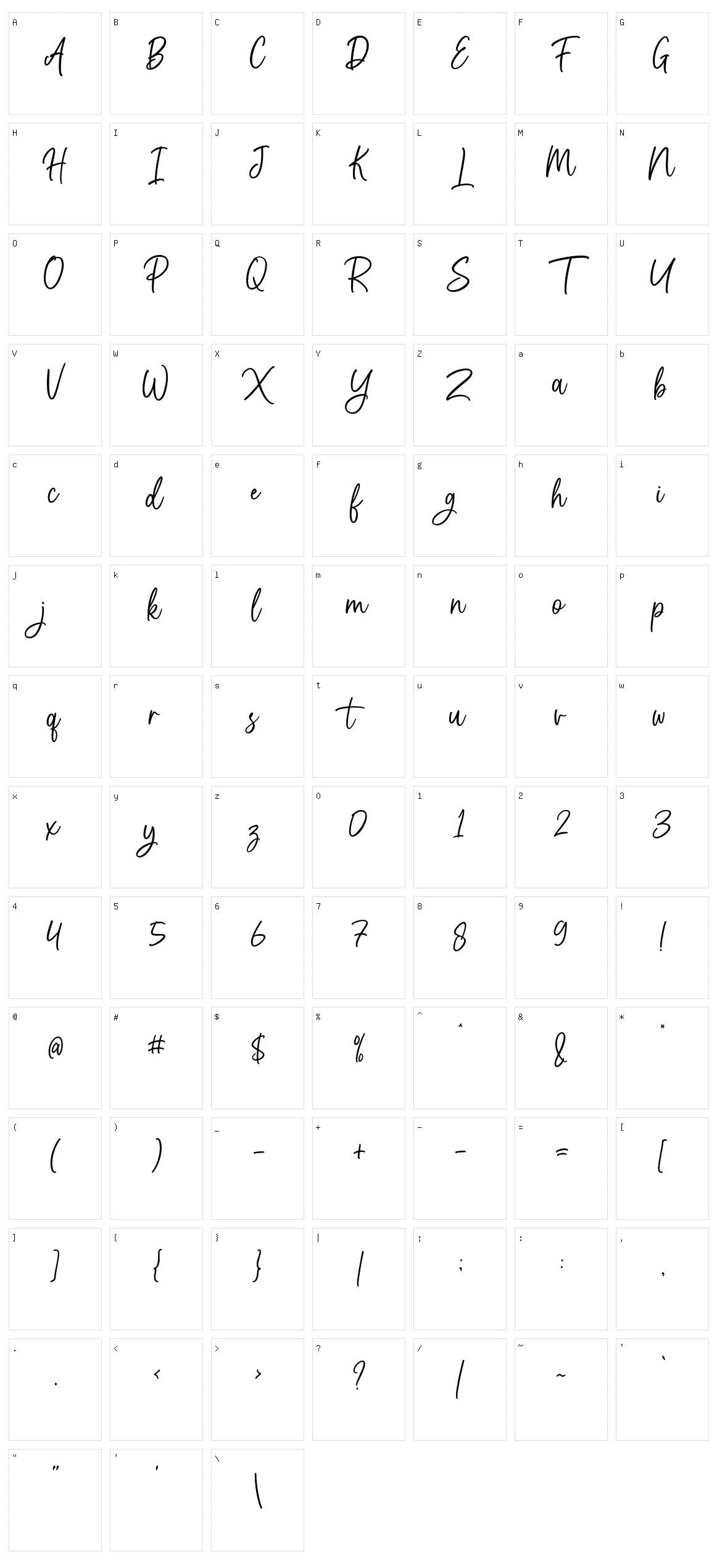 Aurothesia Character Set