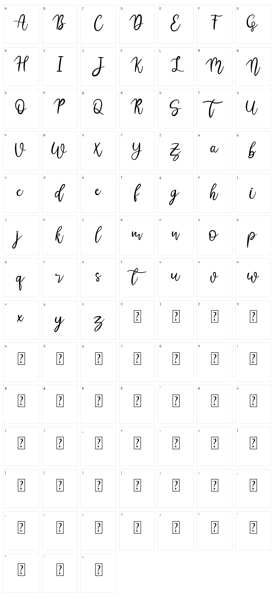 Austina Character Set