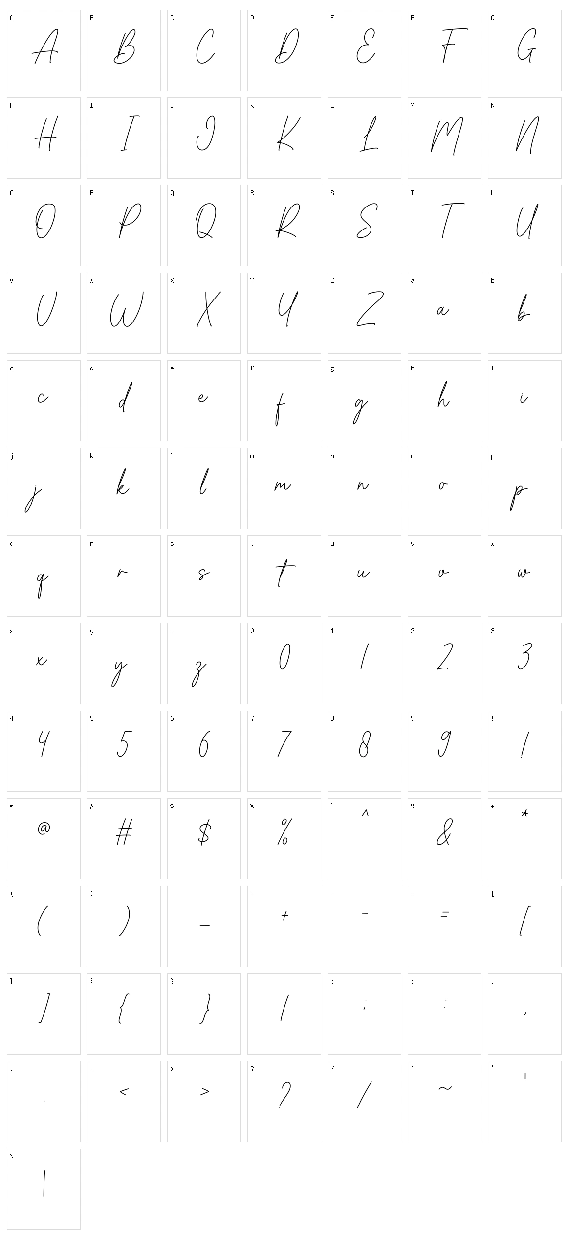 Austine Character Set