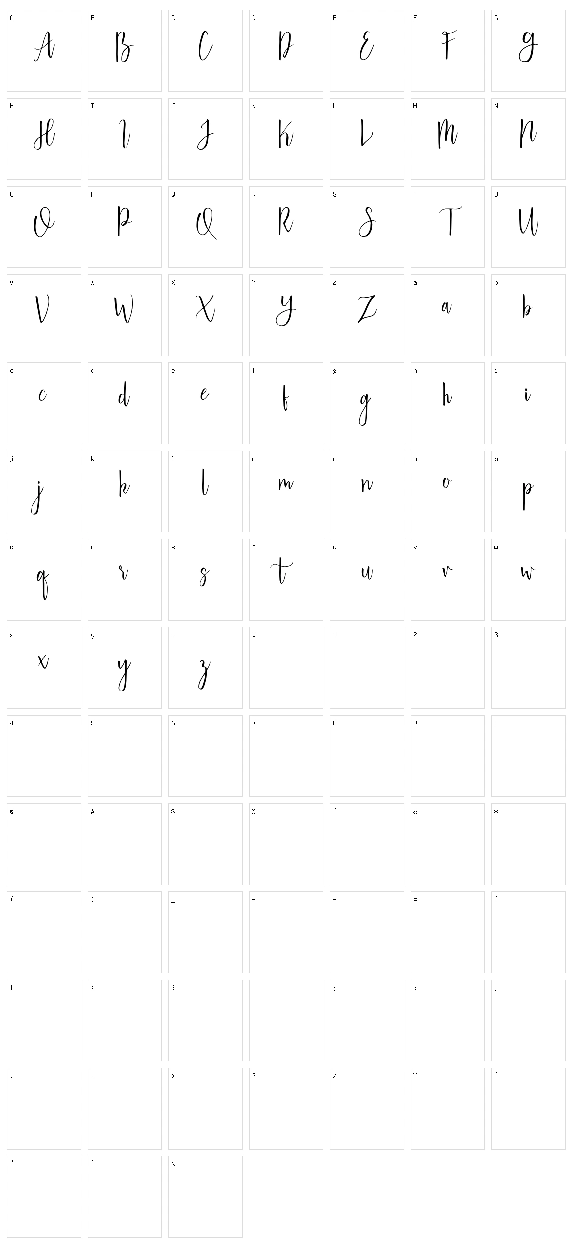 Australis Character Set
