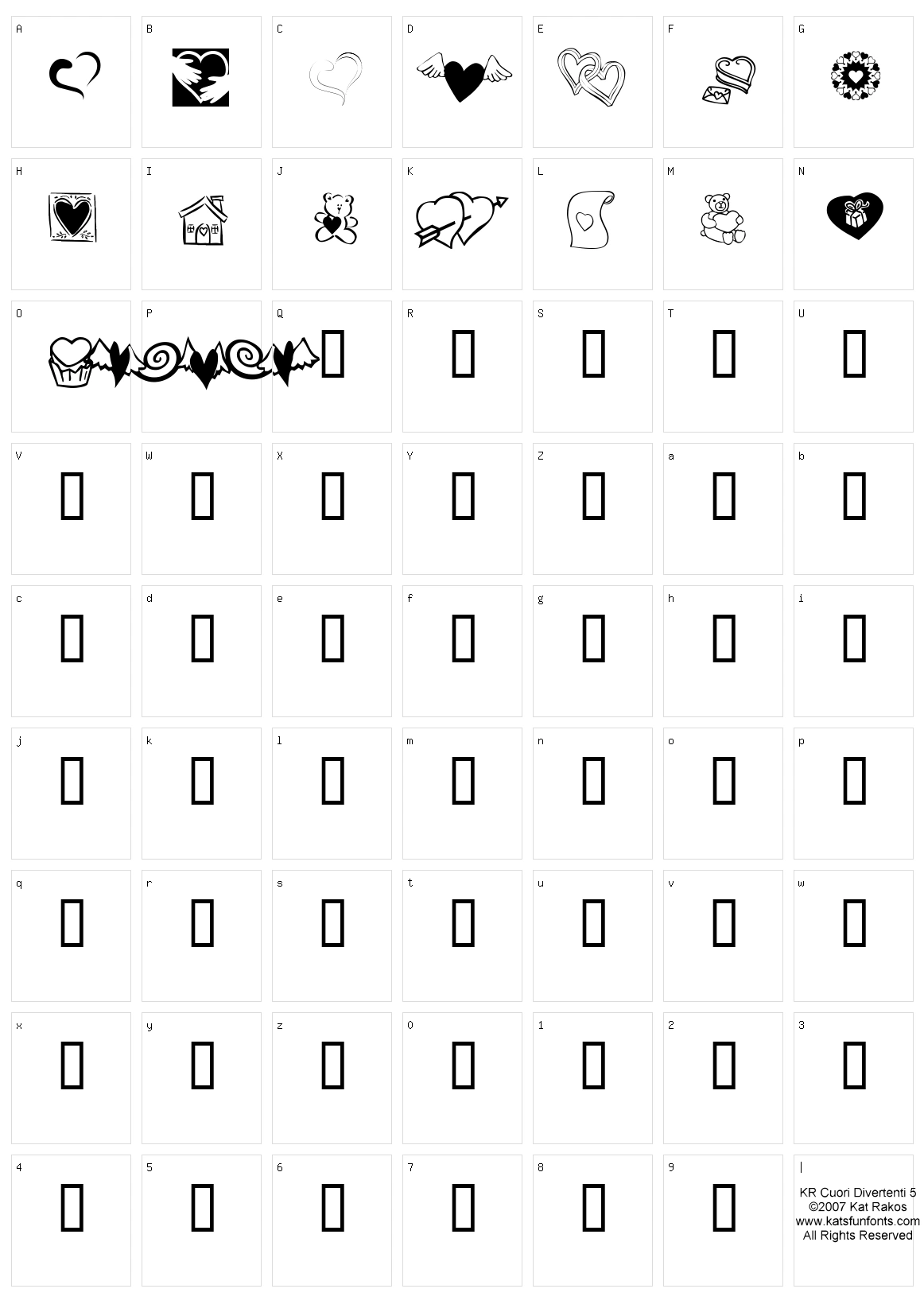 KR Cuori Divertenti 5 Character Set